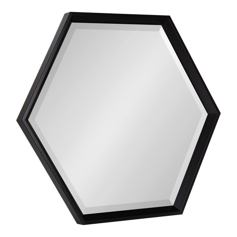 22" x 26" Calder Hexagon Wall Mirror Black - Kate & Laurel All Things Decor: Modern Style, No Assembly, Wall Mounted