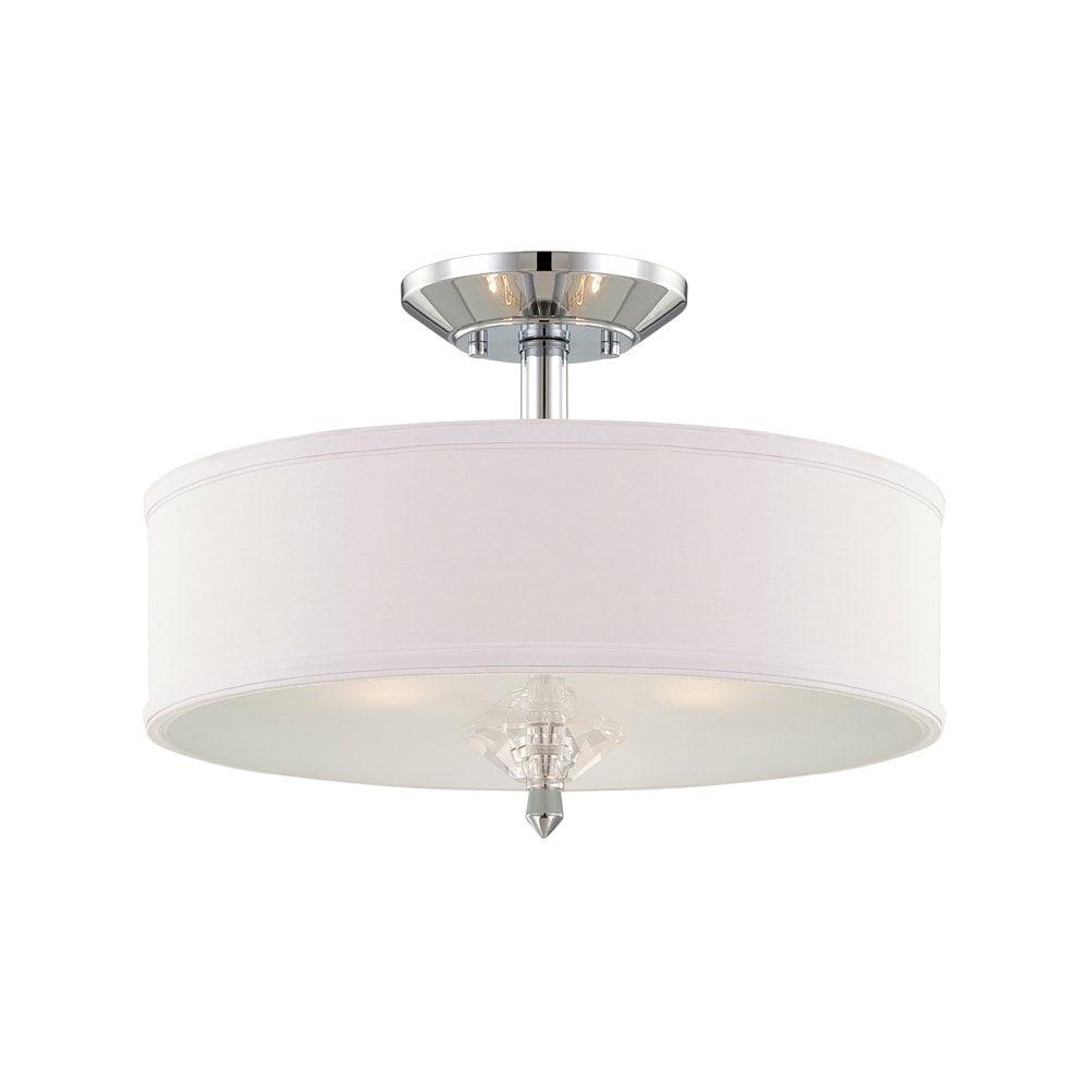 Palatial Chrome 15.75" Semi Flush Mount with Elongated Candles