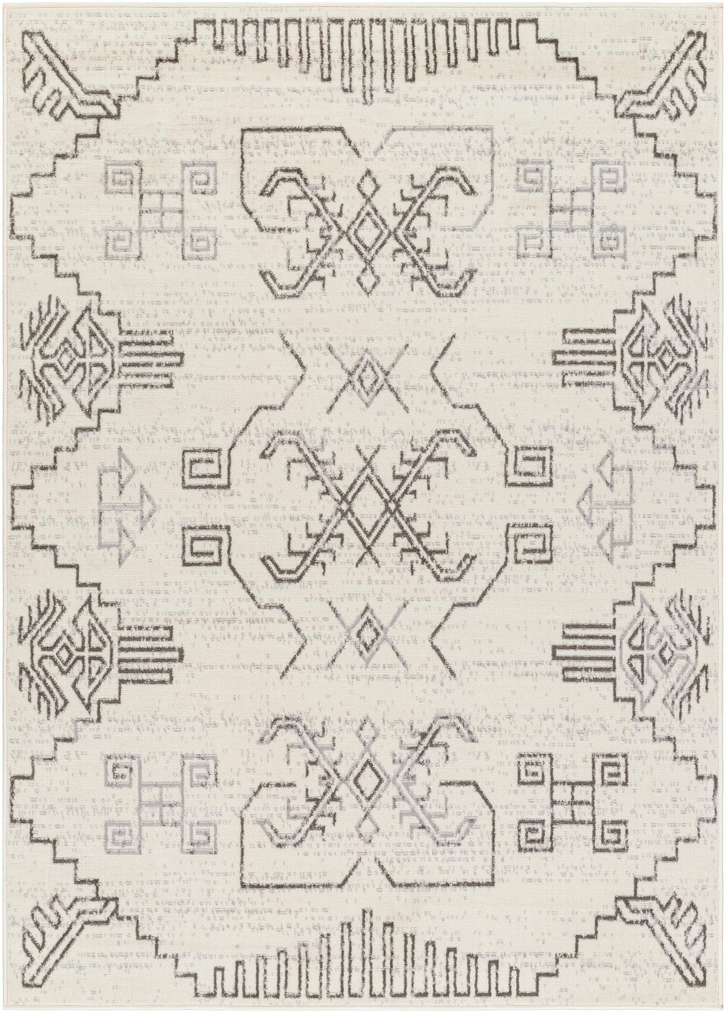 Livabliss Pisa Global Tribal Area Rug,7'10" x 10',Beige/Grey