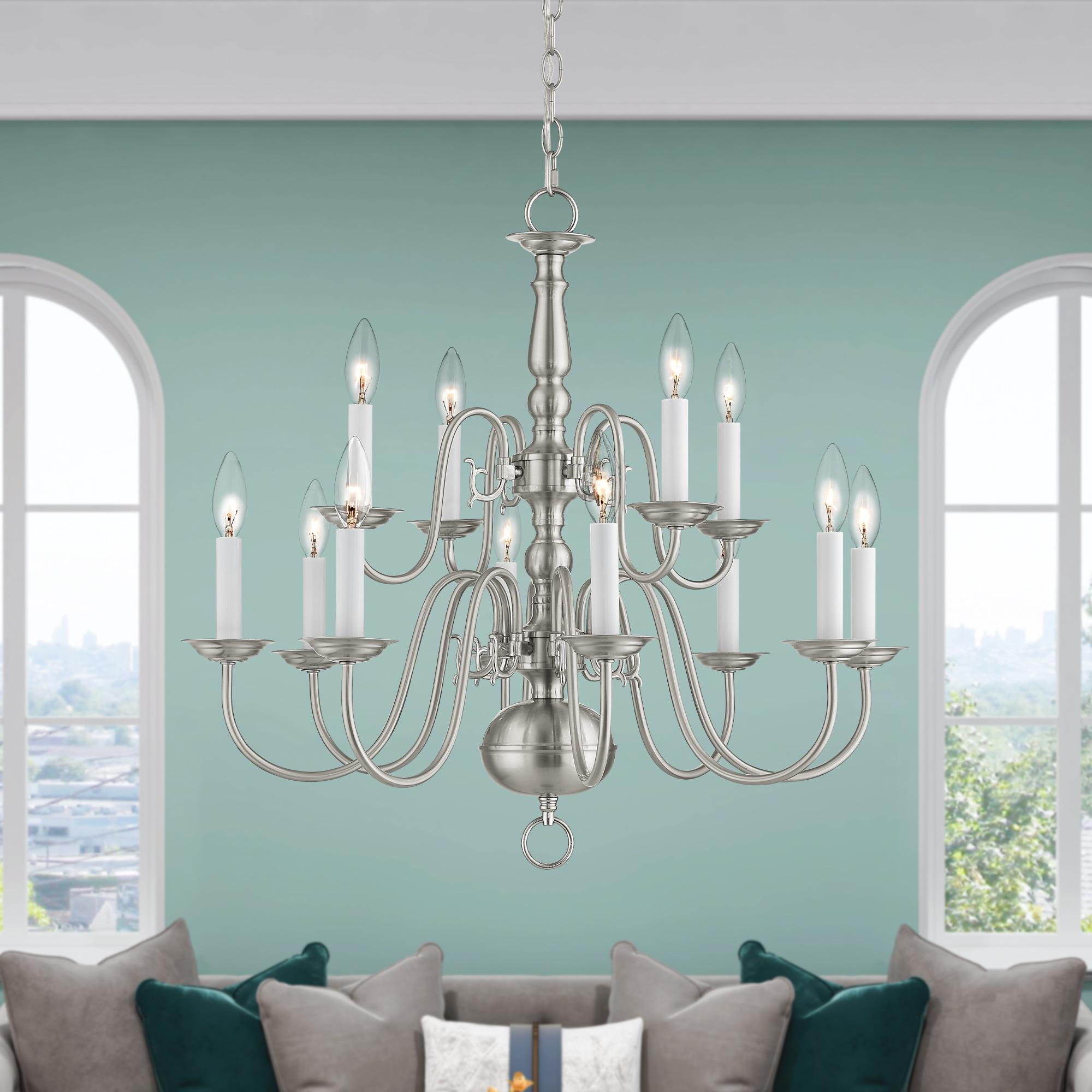 Livex Lighting Williamsburgh 12 - Light Chandelier in  Brushed Nickel