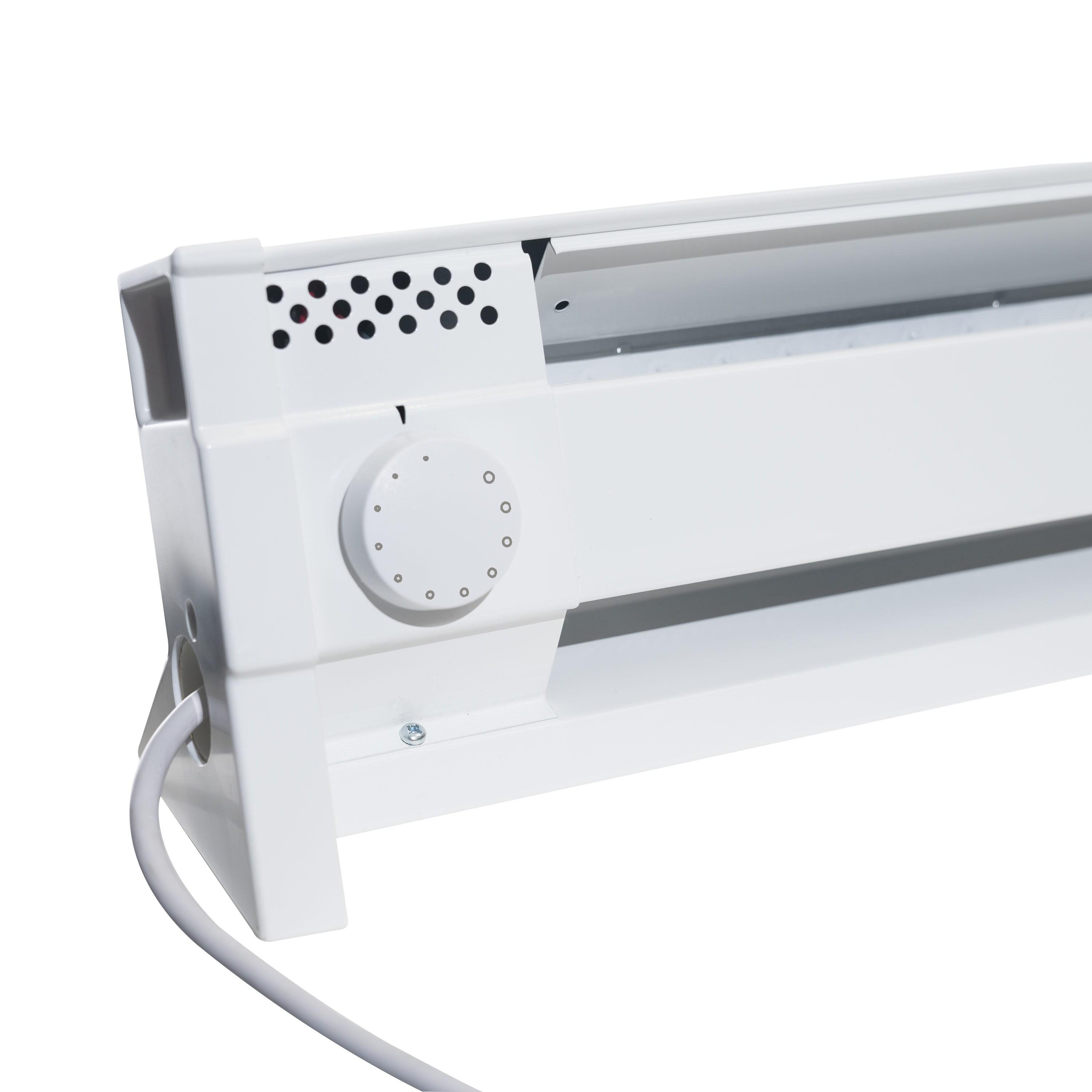 Cadet 49 in. Plug-in Portable Electric Baseboard Heater, White,120V w/6ft cord, 175 sq. ft.