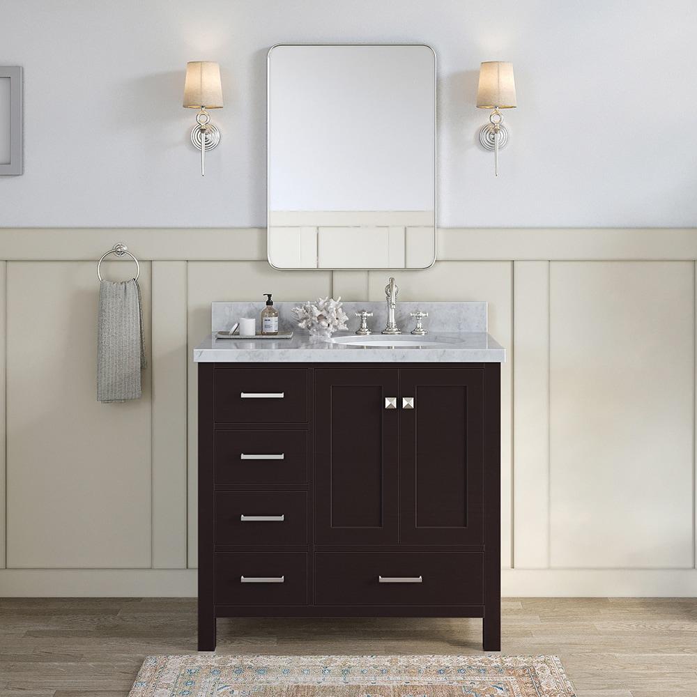 Ariel A037s-R-Bc Cambridge 36" Single Free Standing Wood Vanity Cabinet Only - Brown