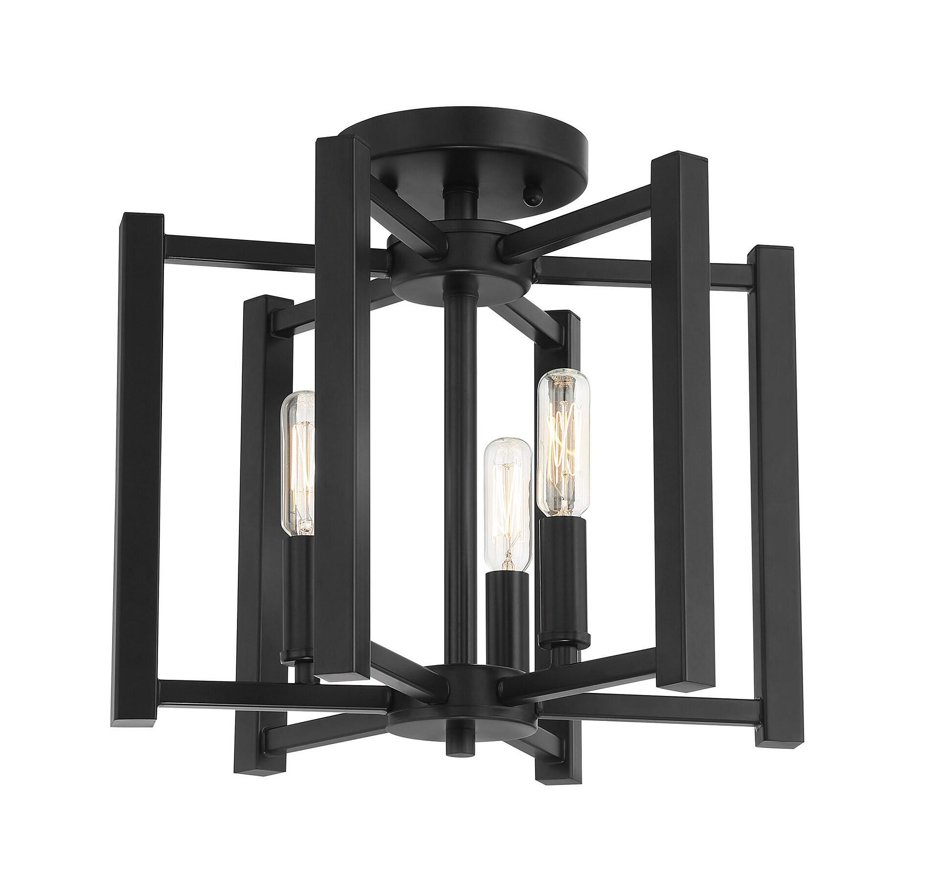 Savoy House Benson 3 - Light Semi-Flush Mount in  Matte Black