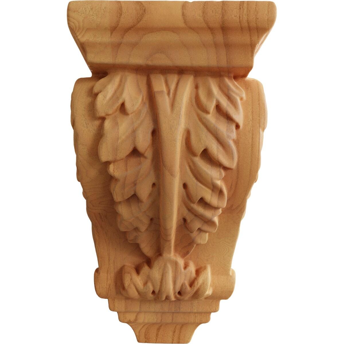 Ekena Millwork 2.25-in x 2.25-in x 4.25-in Unfinished Red Oak Wood Paintable/Stainable Corbel