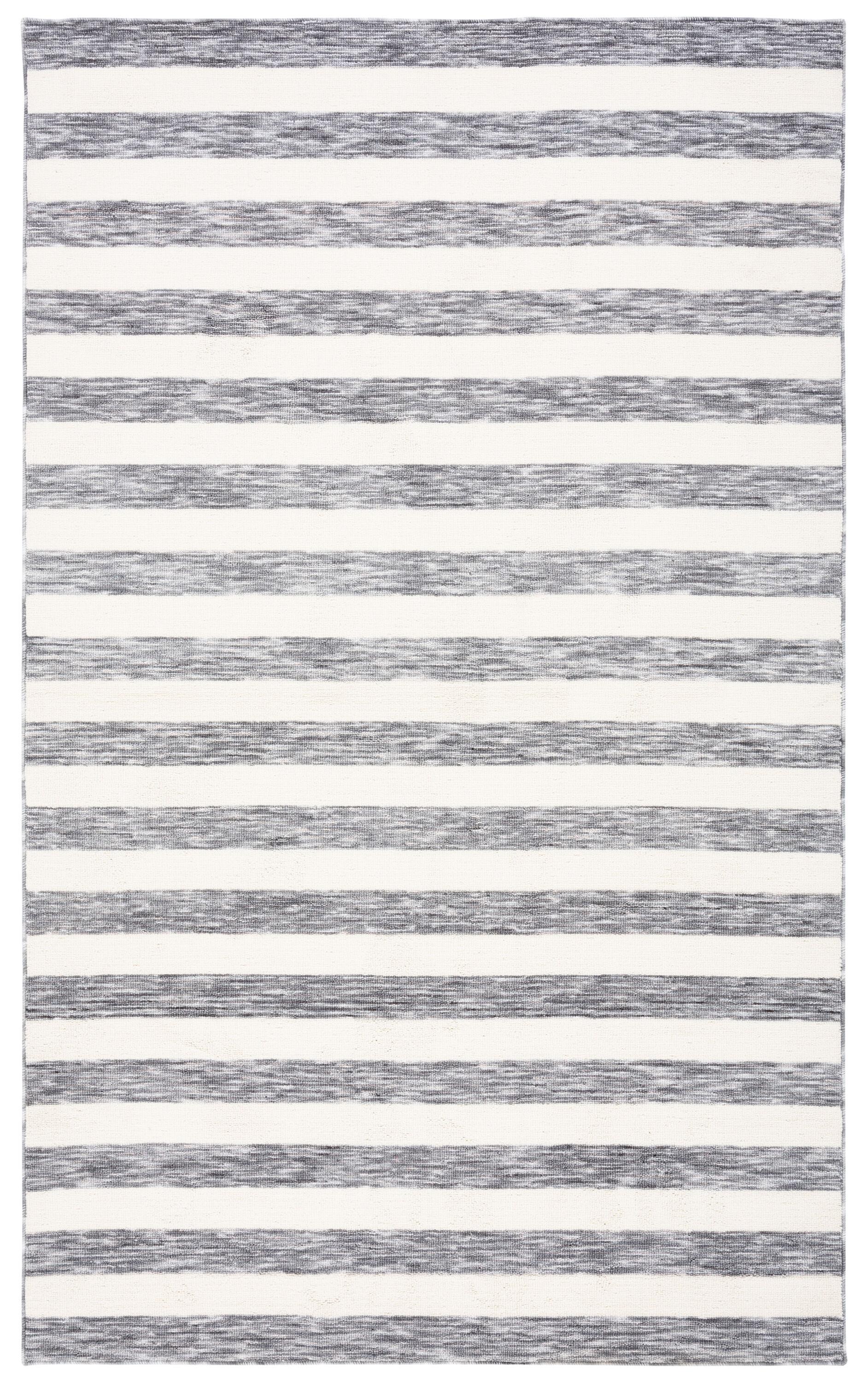 Easy Care ECR115 Power Loomed Machine Washable Area Rug - Dark Grey/Ivory - 6'x9' - Safavieh.