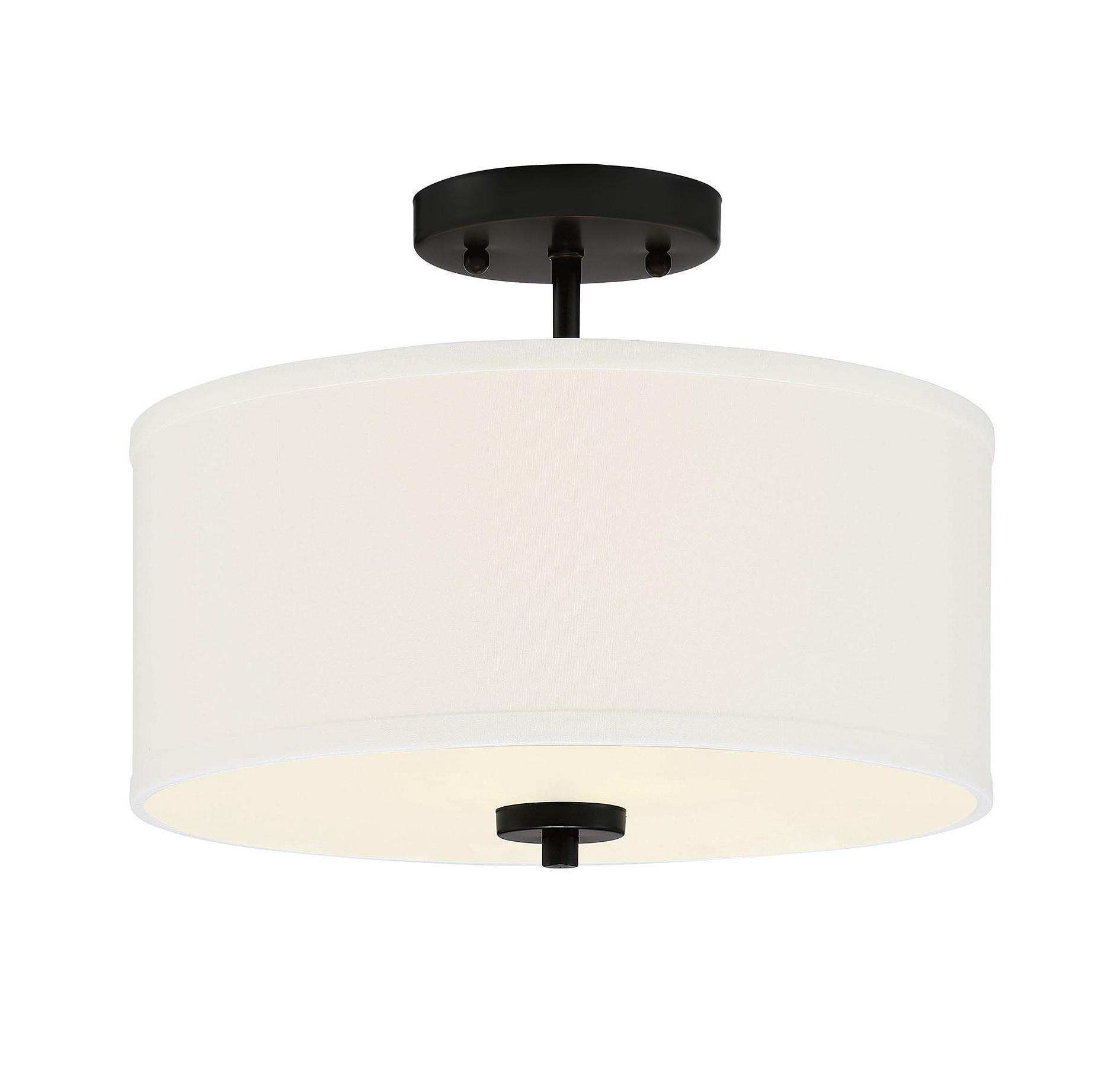 Trade Winds Cassie Drum Semi-Flush Mount Ceiling Light in Matte Black