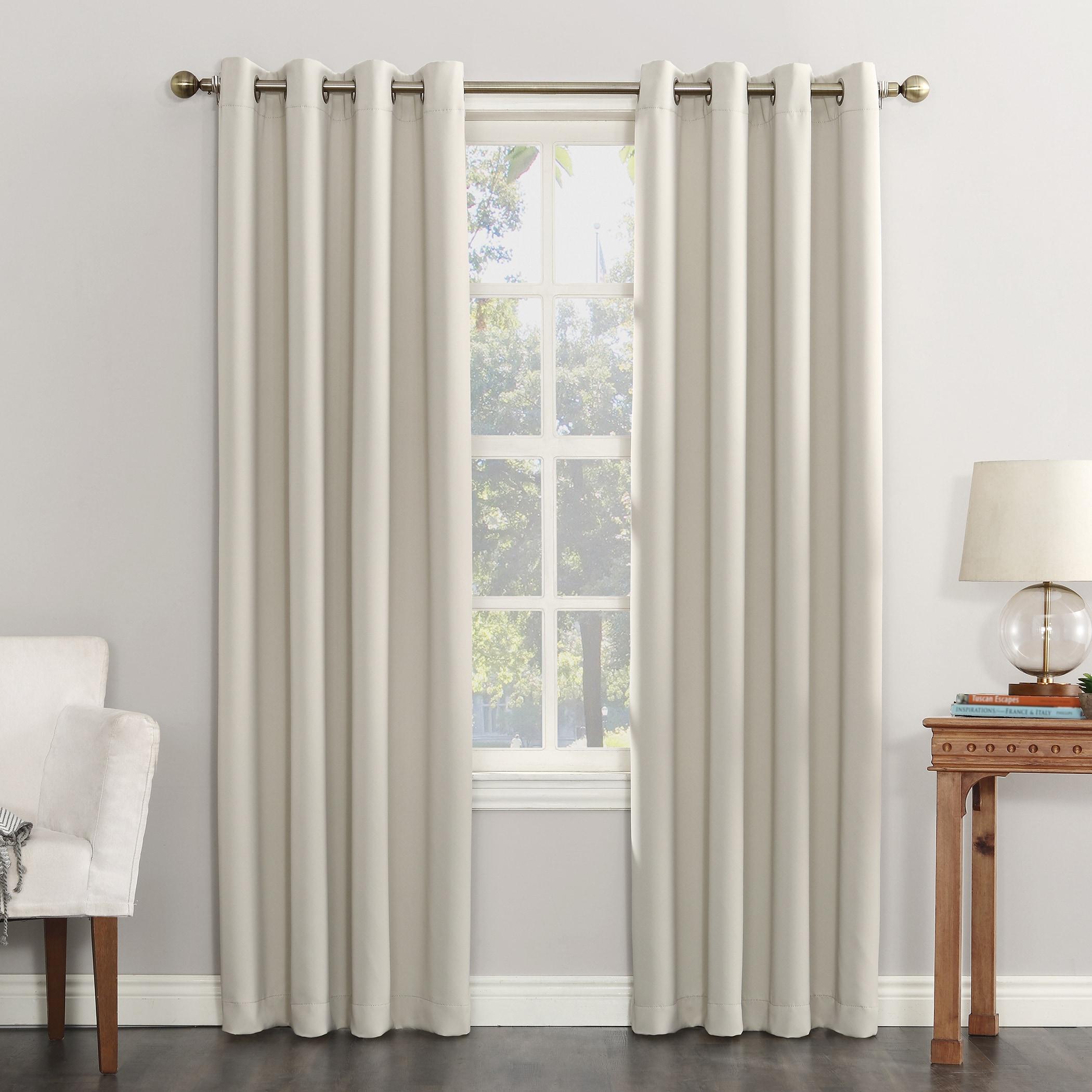 54"x84" Sun Zero Blackout Kenneth Energy Saving Grommet Curtain Panel Cream