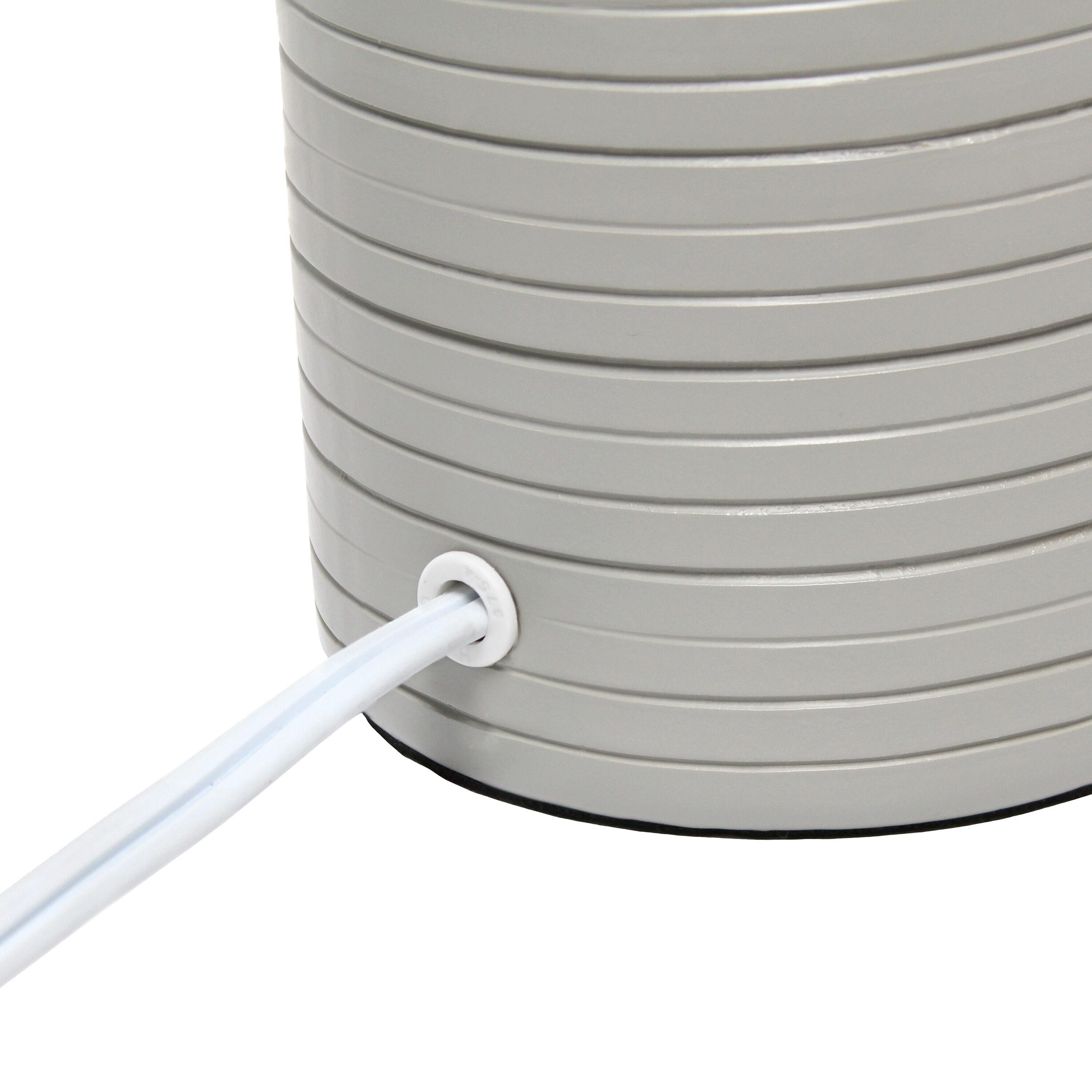 Textured Linear Ceramic Table Lamp Gray - Simple Designs