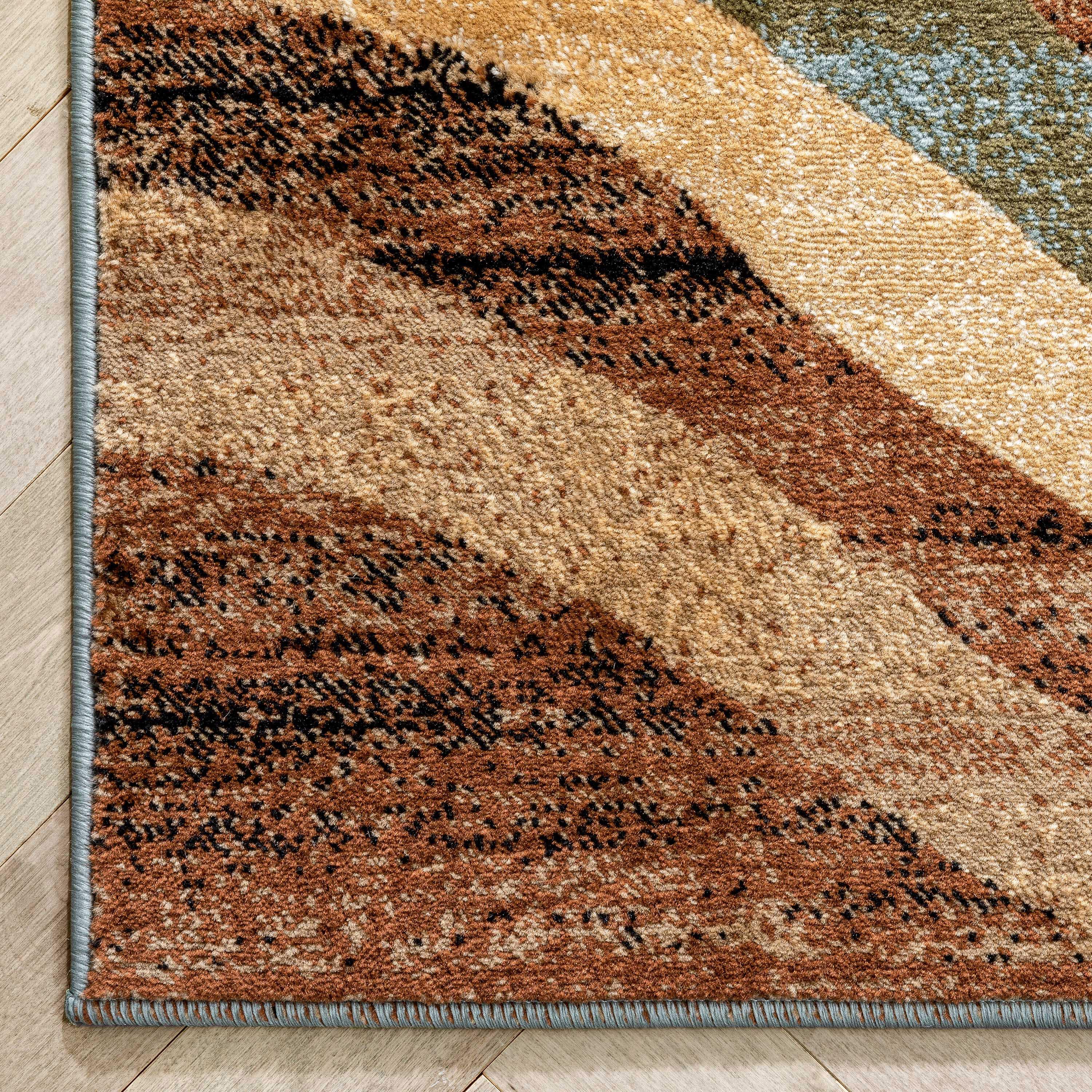 Well Woven Barclay Nirvana Waves Modern Geometric Multi Blue 5'3" x 7'3" Area Rug
