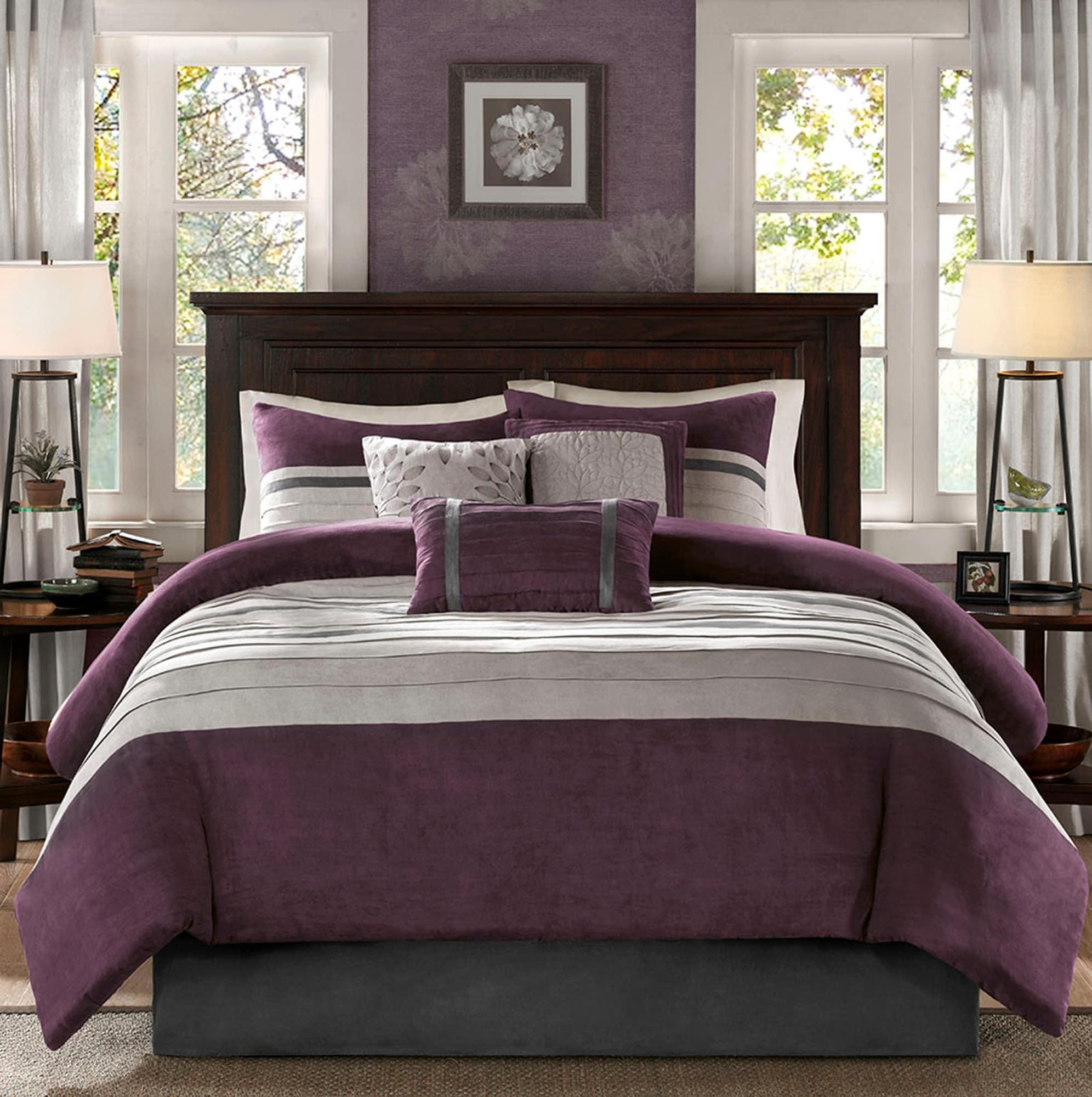 Palmer 7 PC Pieced Faux Suede Comforter Set