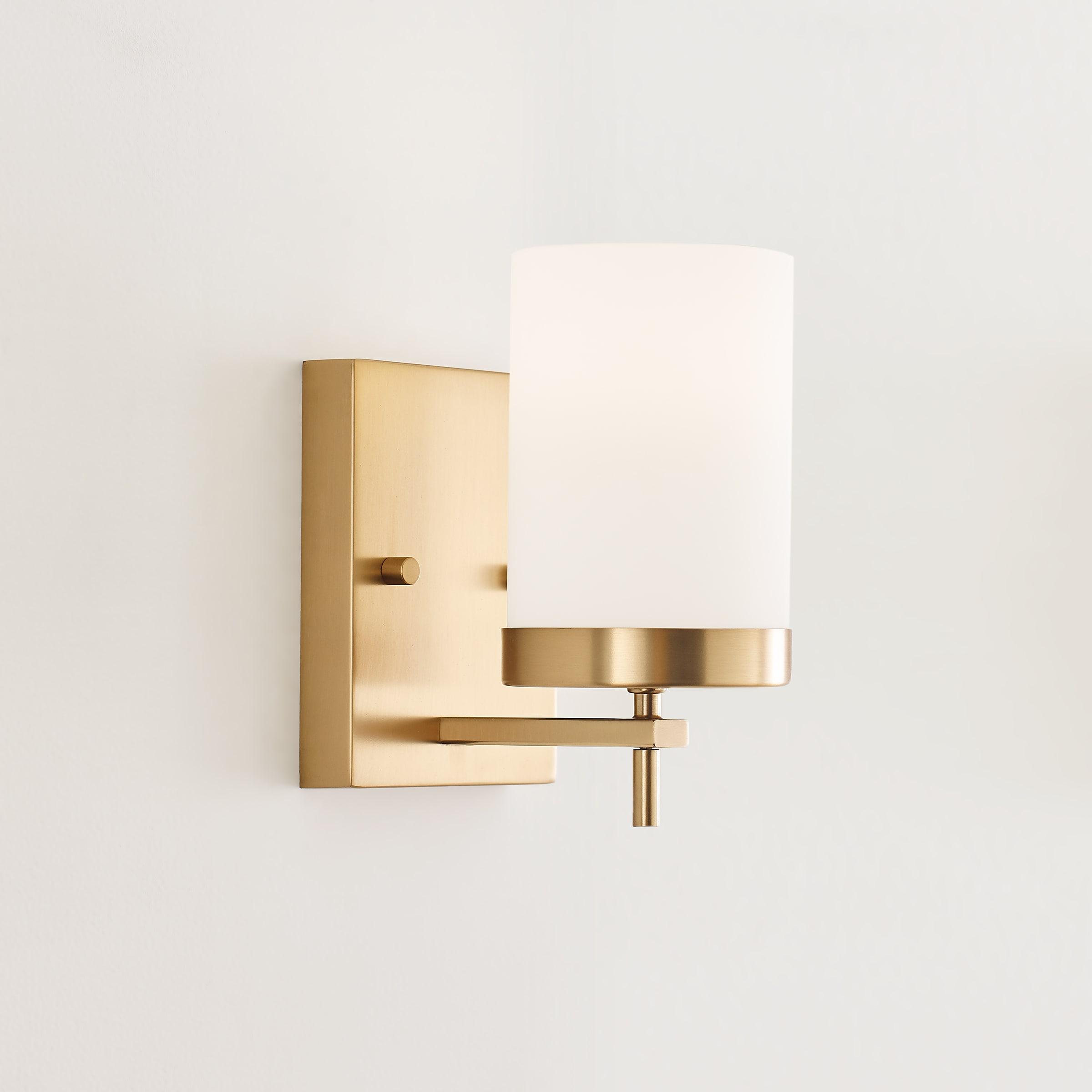 Zire Outdoor Dimmable Wall Sconce in Satin Brass and Black