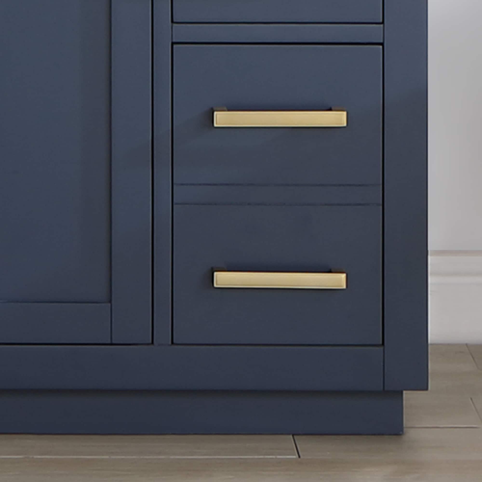 Gavino 48" Wood Vanity in Royal Blue with Composite Stone Top and Mirror