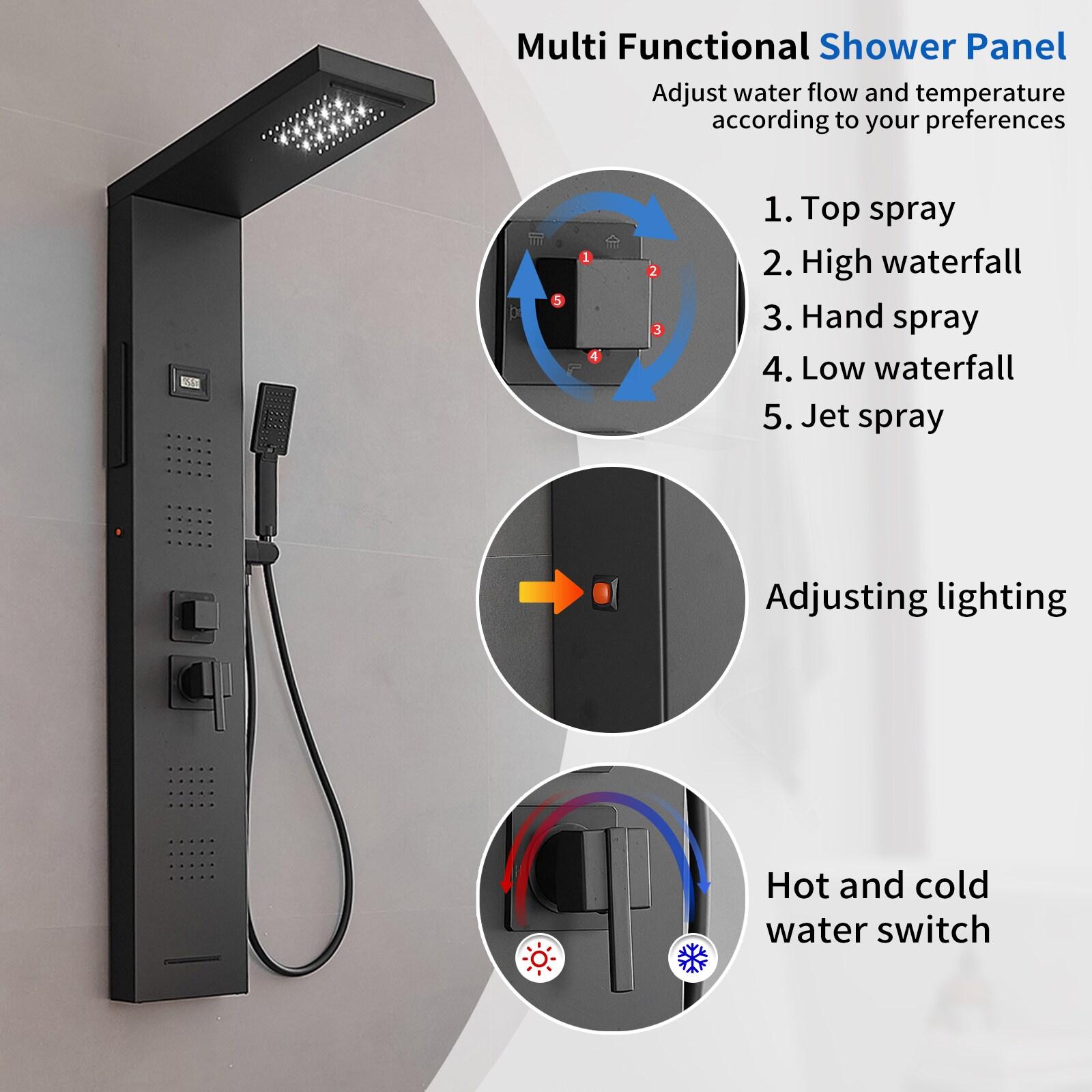 52'' Shower Panel with Fixed Shower Head