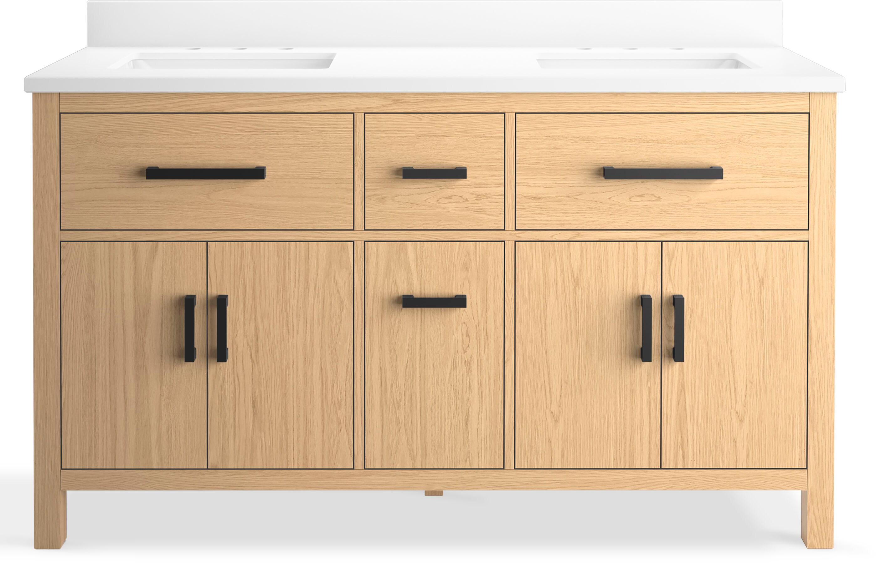 Kresla 60 In. Bathroom Vanity Cabinet With Sinks And Quartz Top