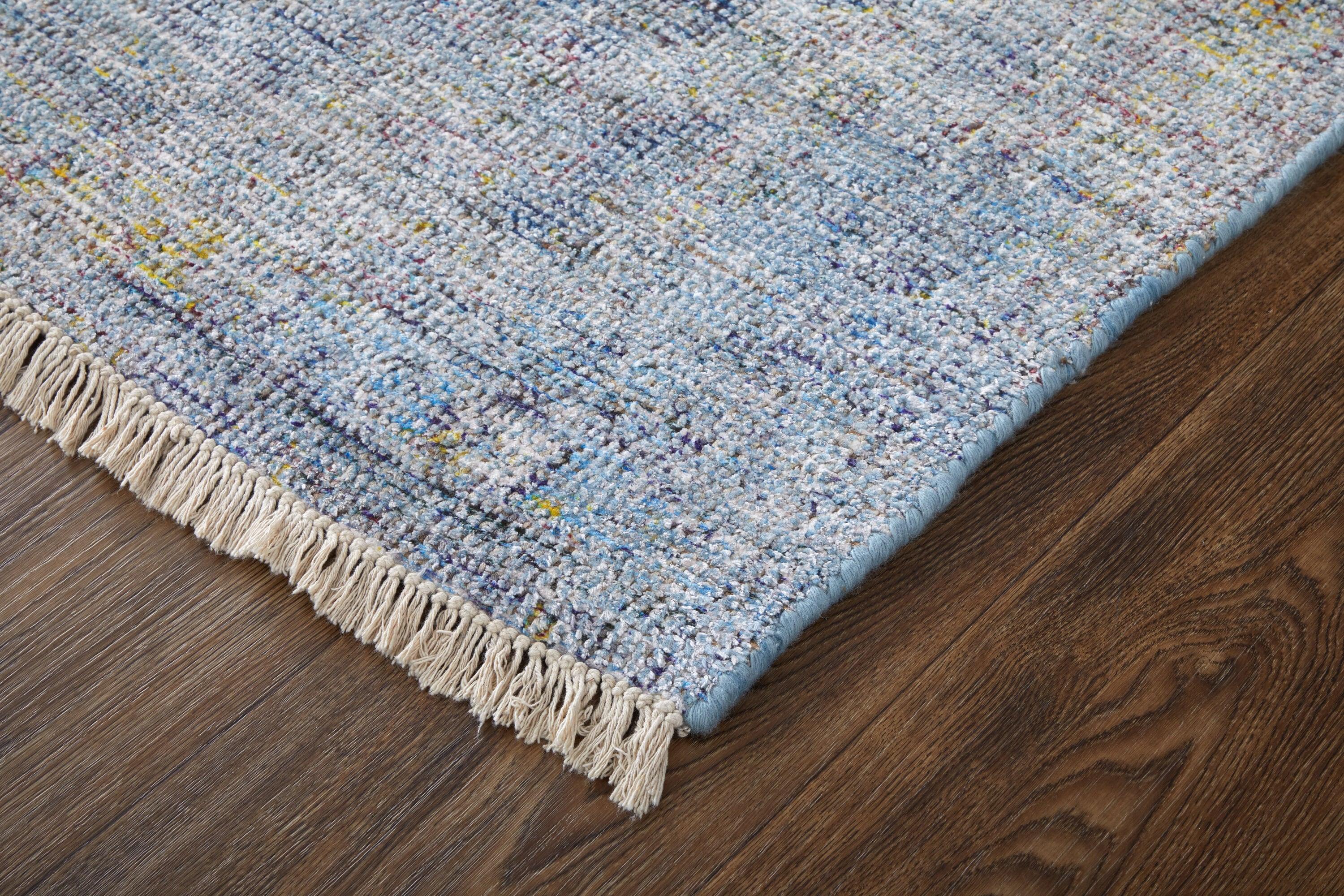 Caldwell Transitional Distressed Blue/Ivory Area Rug