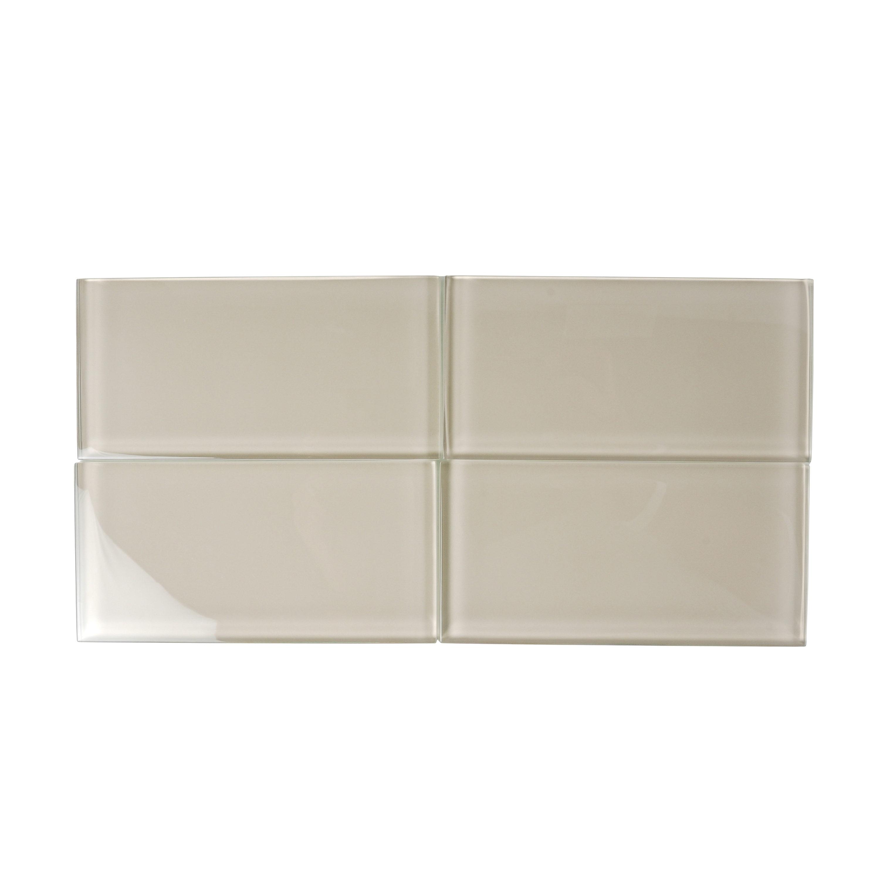 40 pack Lace White 3 in. x 6 in. Polished Glass Subway Wall Tile (5 sq. ft./Case)