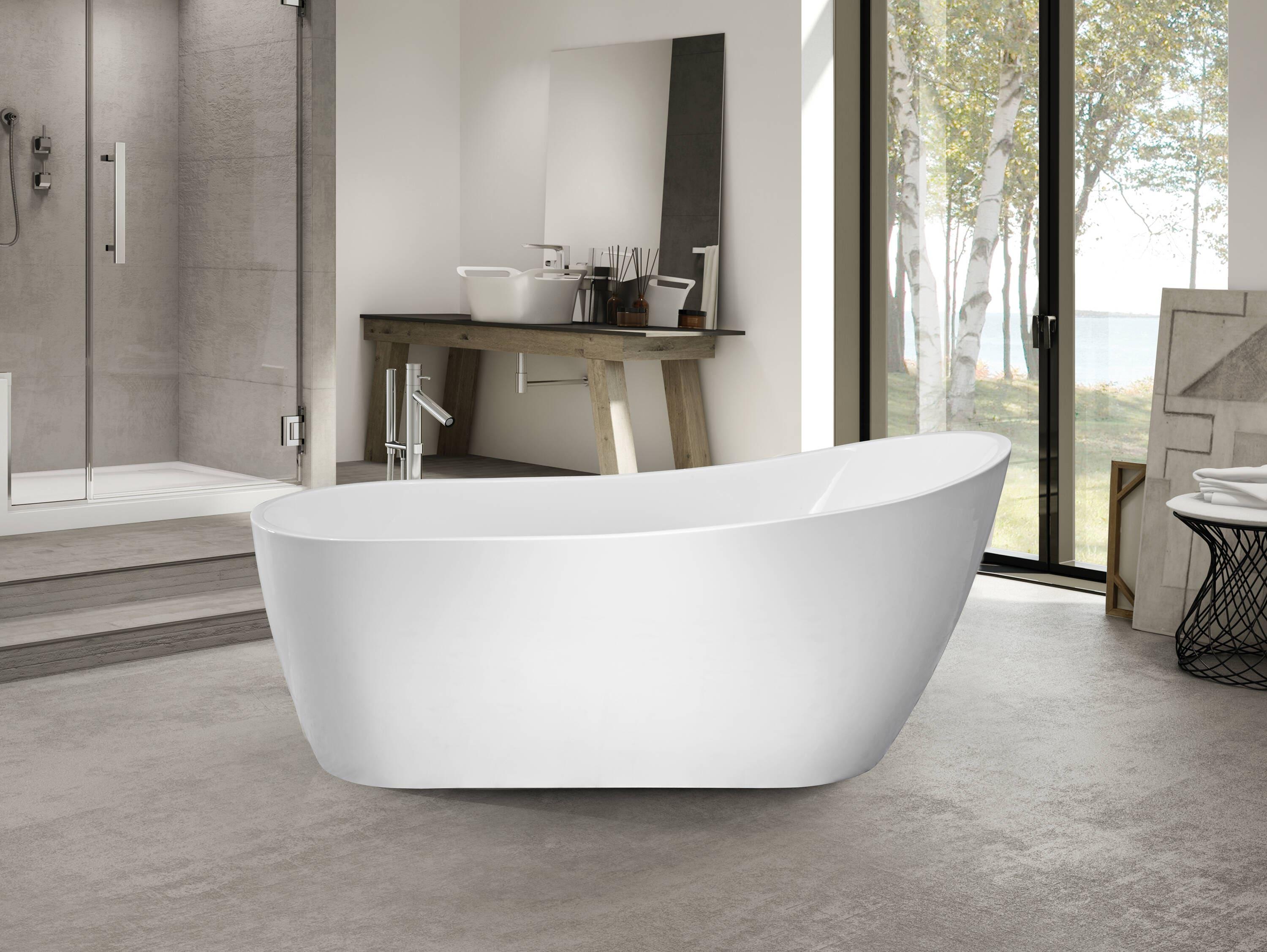 Amara Acrylic Freestanding Soaking Bathtub