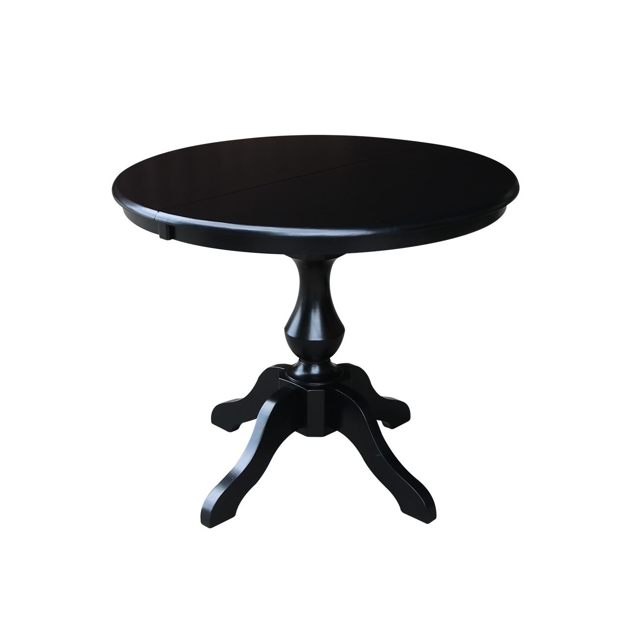 36" Kent Round Top Pedestal Dining Table with 12" Leaf - International Concepts