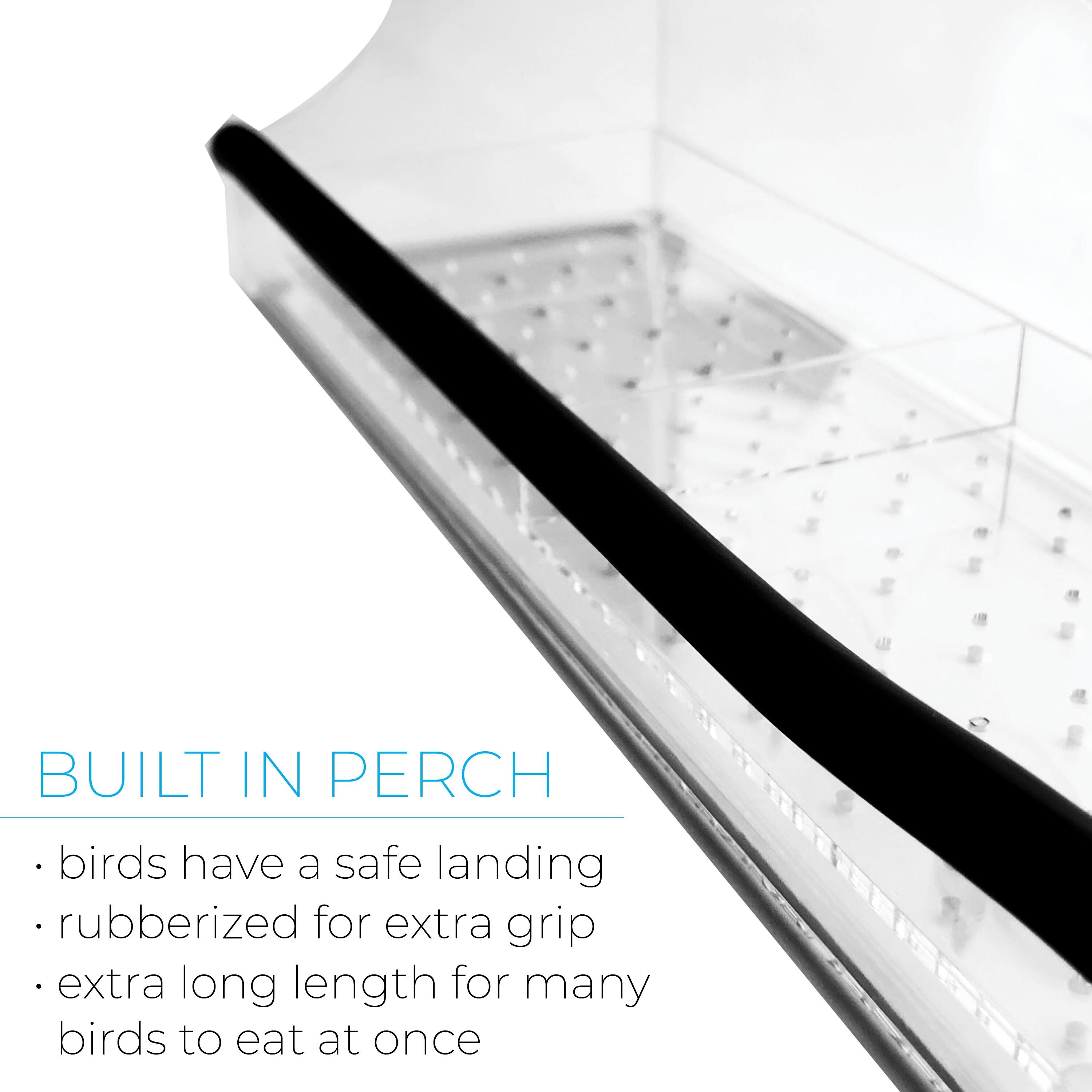 Clear Acrylic Window-Mounted Bird Feeder with Removable Seed Tray