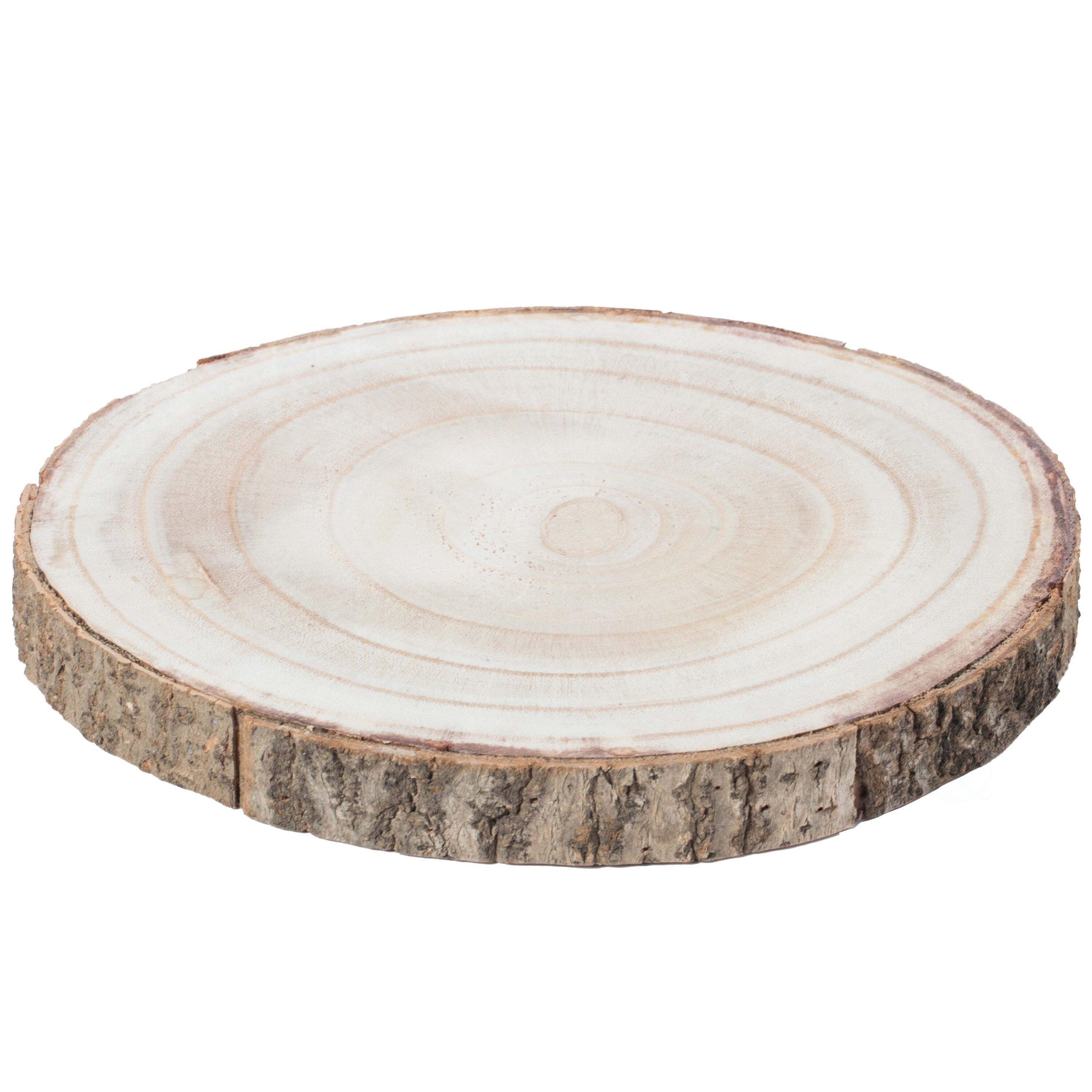 Vintiquewise Barky Natural Wood Slabs Rustic Ornament Slice Tray Table Charger 10" Diameter