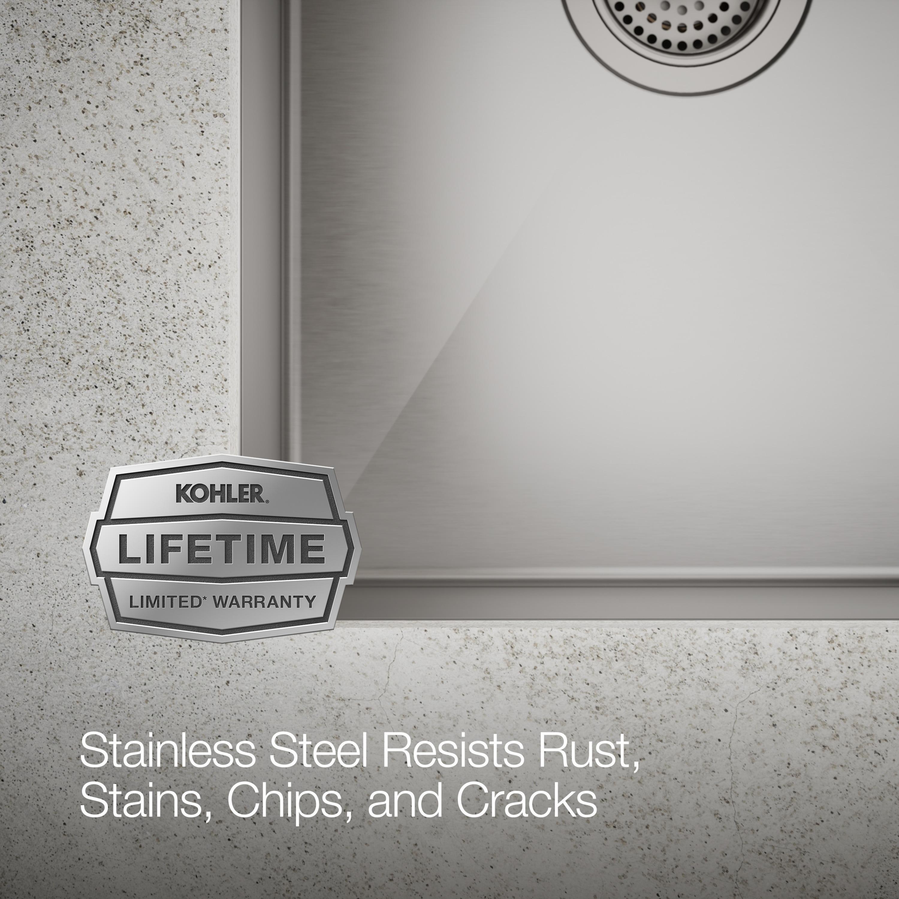 Strive 32" L x 18-1/4" W x 9-5/16" Under-Mount Double-Equal Kitchen Sink with Basin Rack