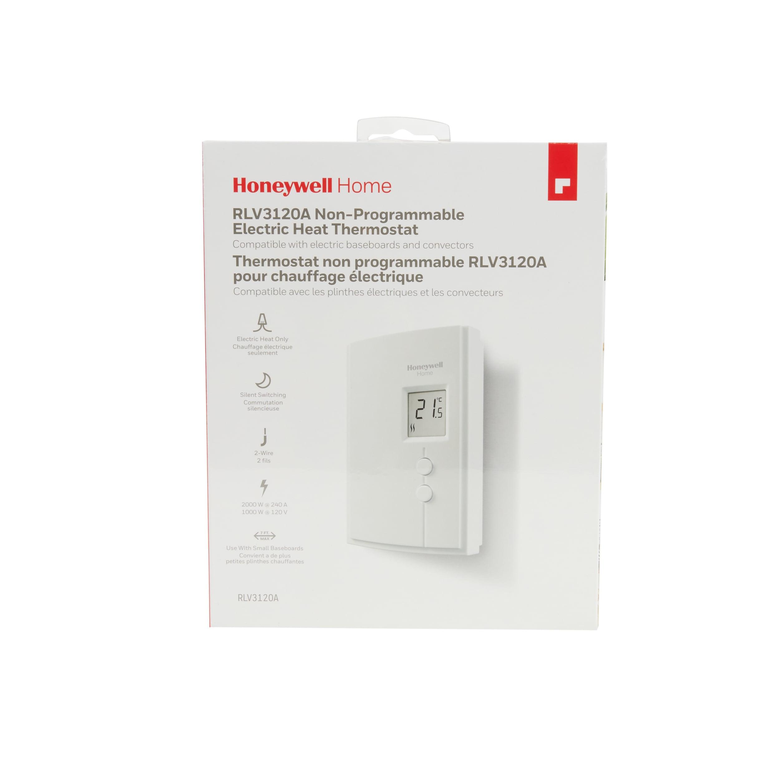 Honeywell Digital Non-Programmable Line Volt Thermostat for Electric Heat, White