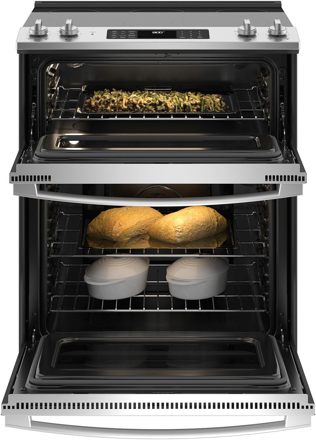 GE Appliances 30 in 66 cu ft Slide In Double Oven Electric Ranges in Stainless Steel