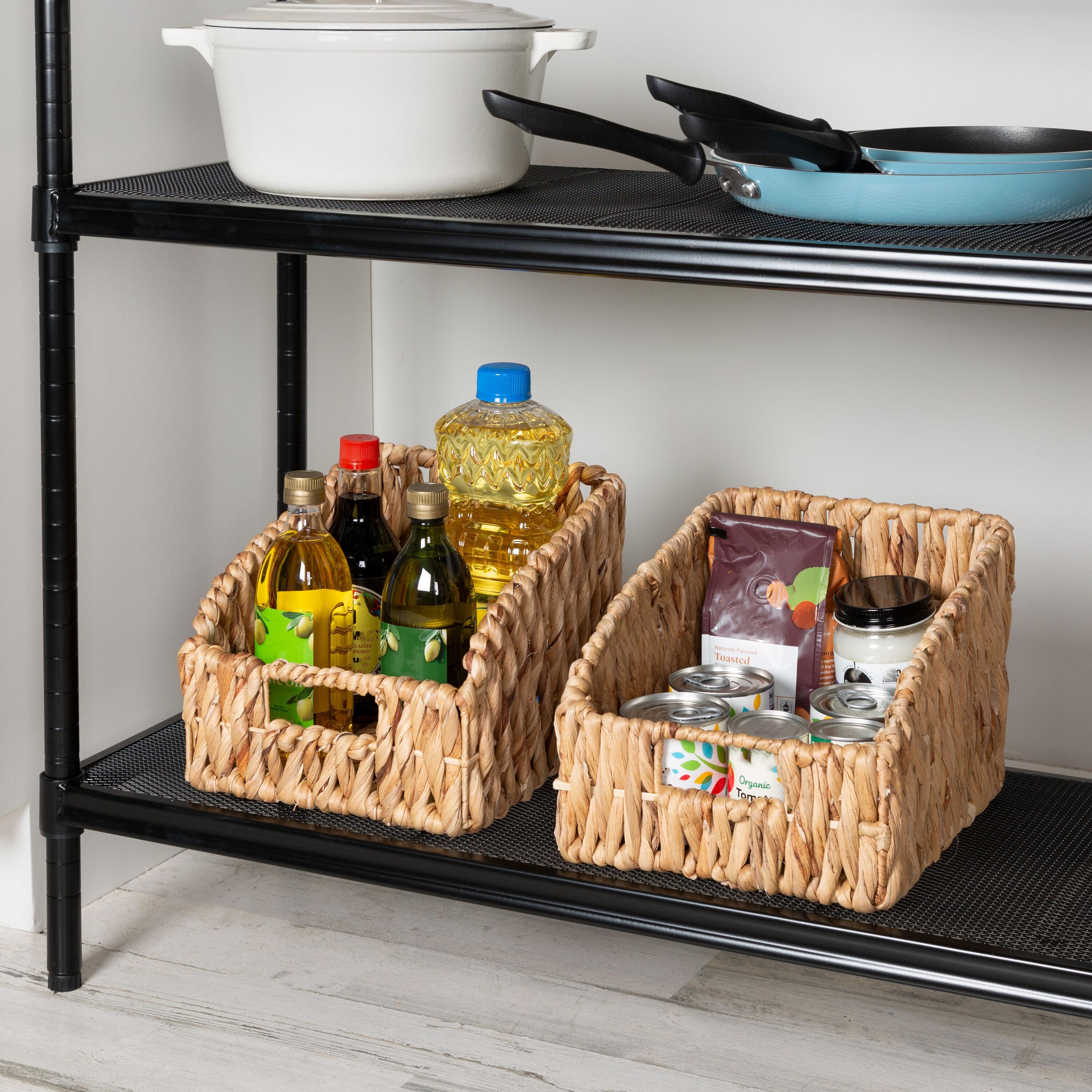 Honey-Can-Do Set of 2 Wicker Rectangle Open Storage Baskets, Natural