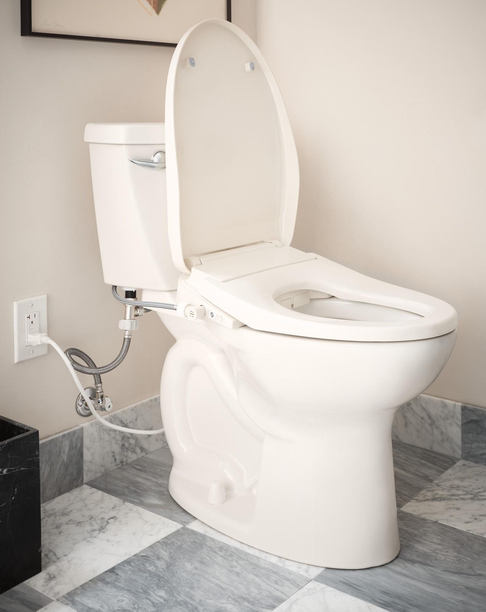 3-Series Electronic Bidet Seat with Remote Control in Biscuit