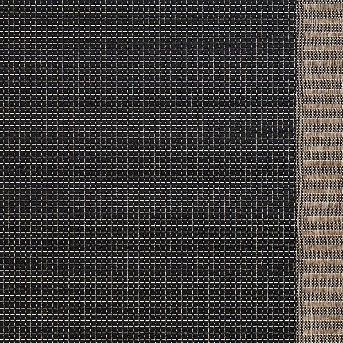 Black Synthetic Flat Woven Reversible Area Rug 70" x 110"