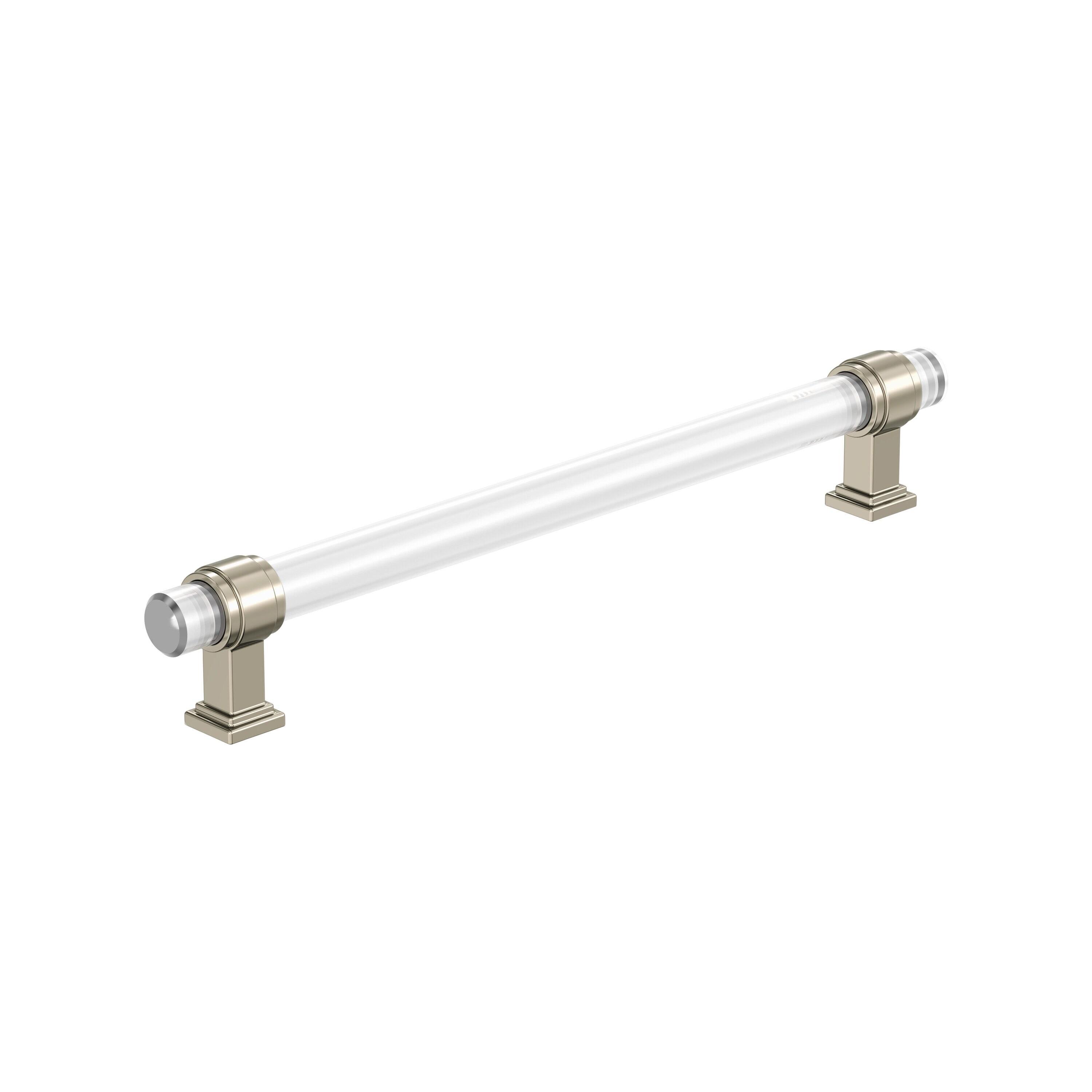Amerock Glacio 8 inch (203mm) Center-to-Center Clear/Polished Nickel Cabinet Pull