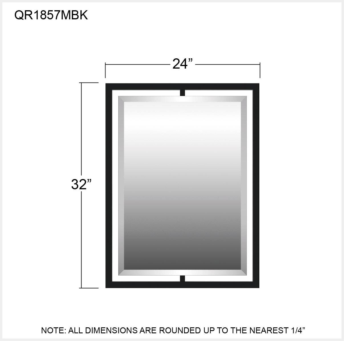 Quoizel Qr1857 Reflections 24" W X 32" H Rectangular Steel Framed Bathroom Mirror - Black