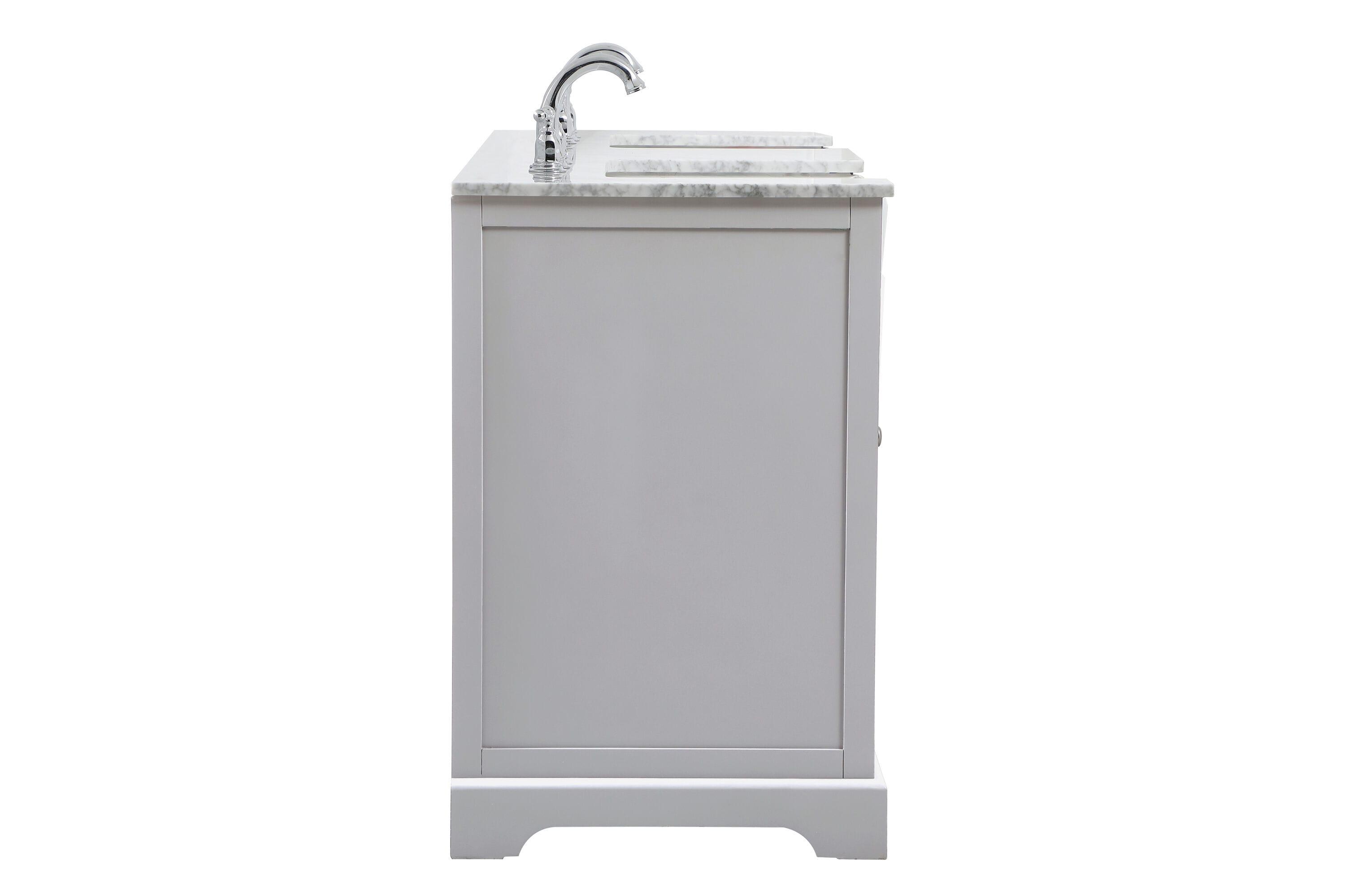Elegant Decor Franklin 60" Aluminum MDF Double Bathroom Vanity in Gray