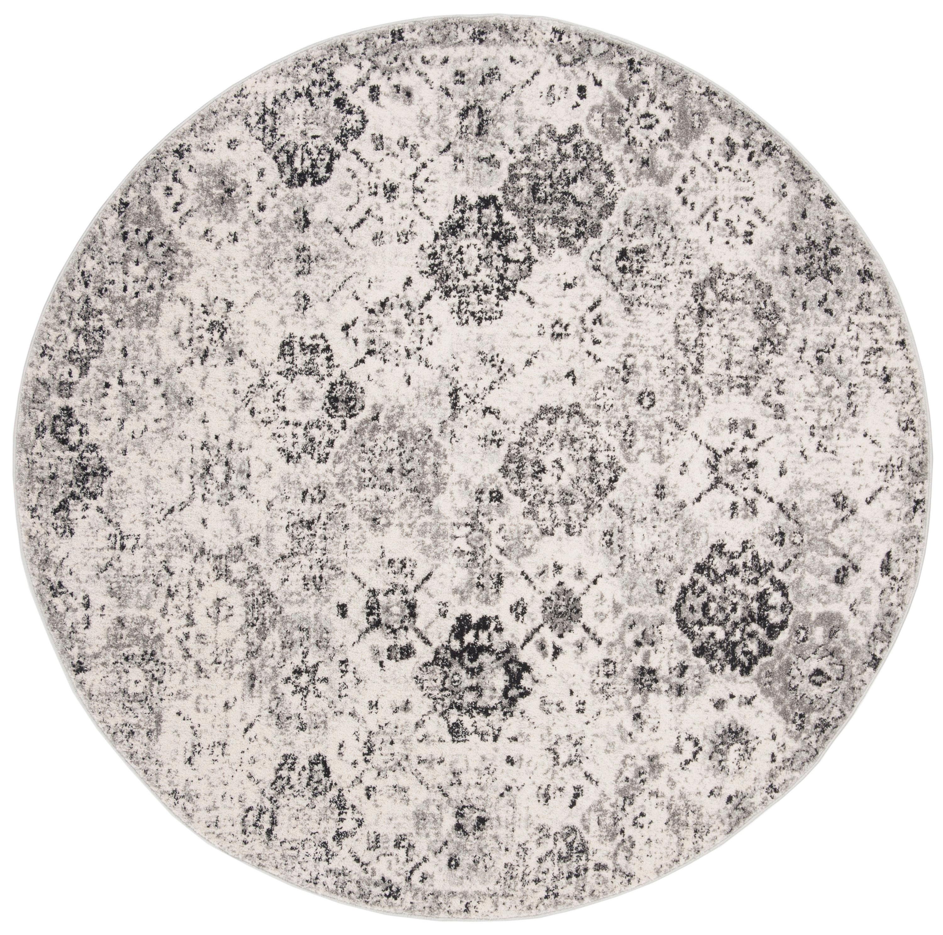 Madison MAD611 Power Loomed Area Rug - Silver/Grey - 4' round - Safavieh.