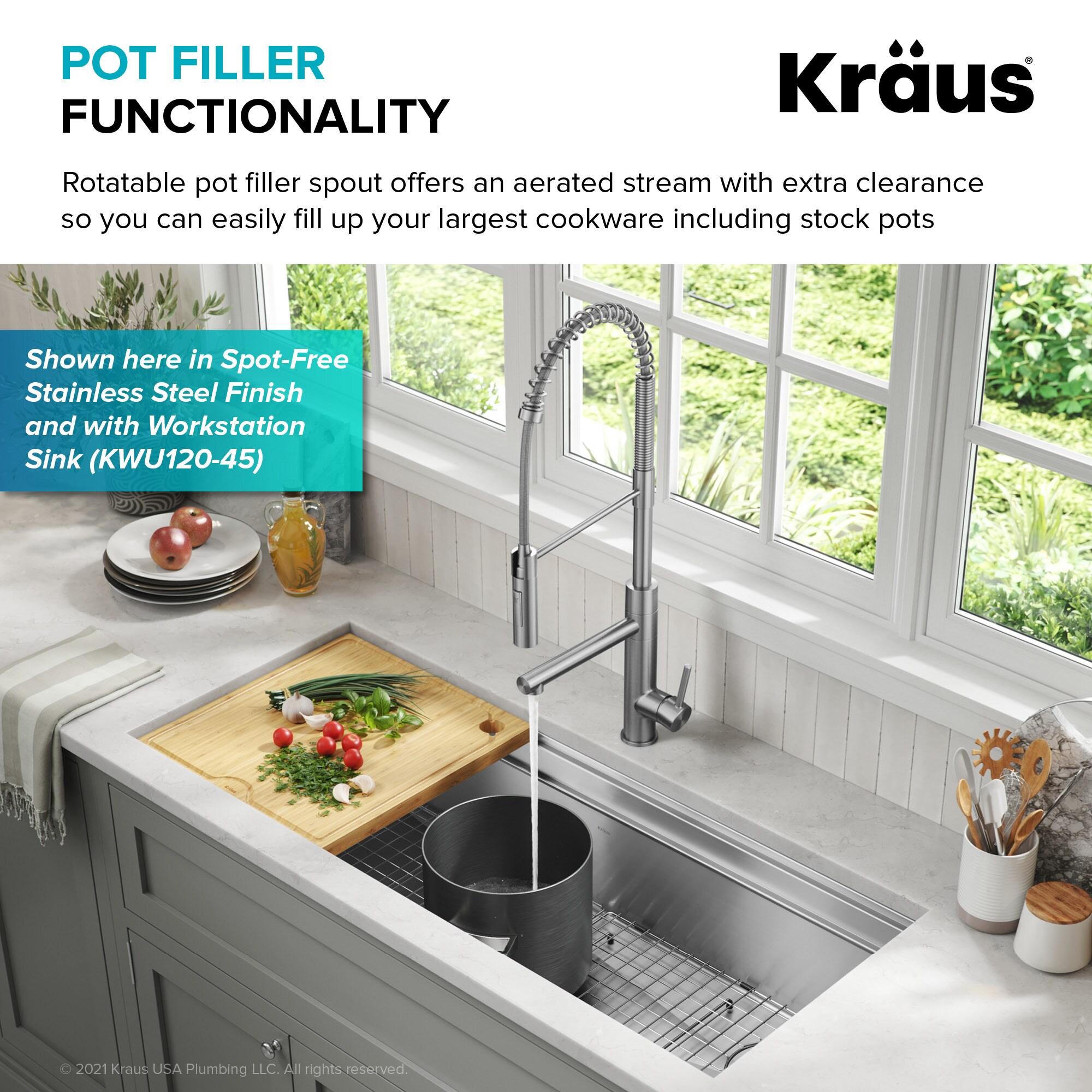 Artec Pro Commercial Style Pull-Down Single Handle Kitchen Faucet with Pot Filler