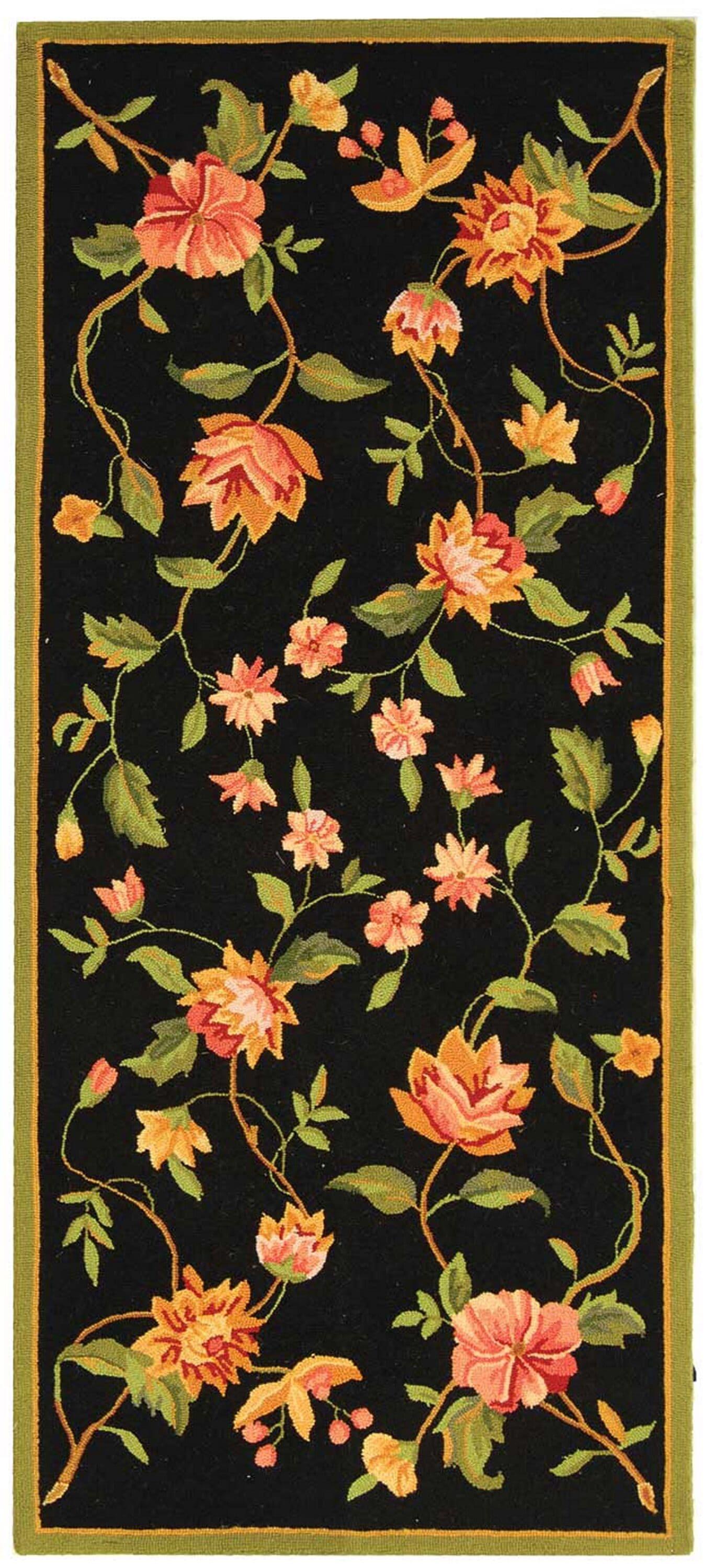 Chelsea HK263 Handmade Runner Rug - 2'6"x8' - Black - Safavieh