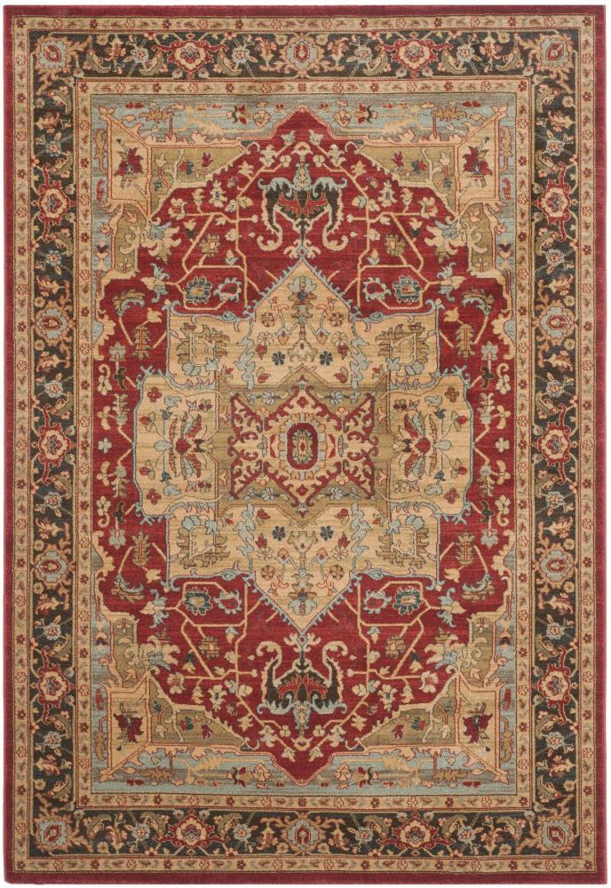 Mahal MAH625 Power Loomed Indoor Area Rug - Natural/Navy - 6'7"x9'2" - Safavieh.