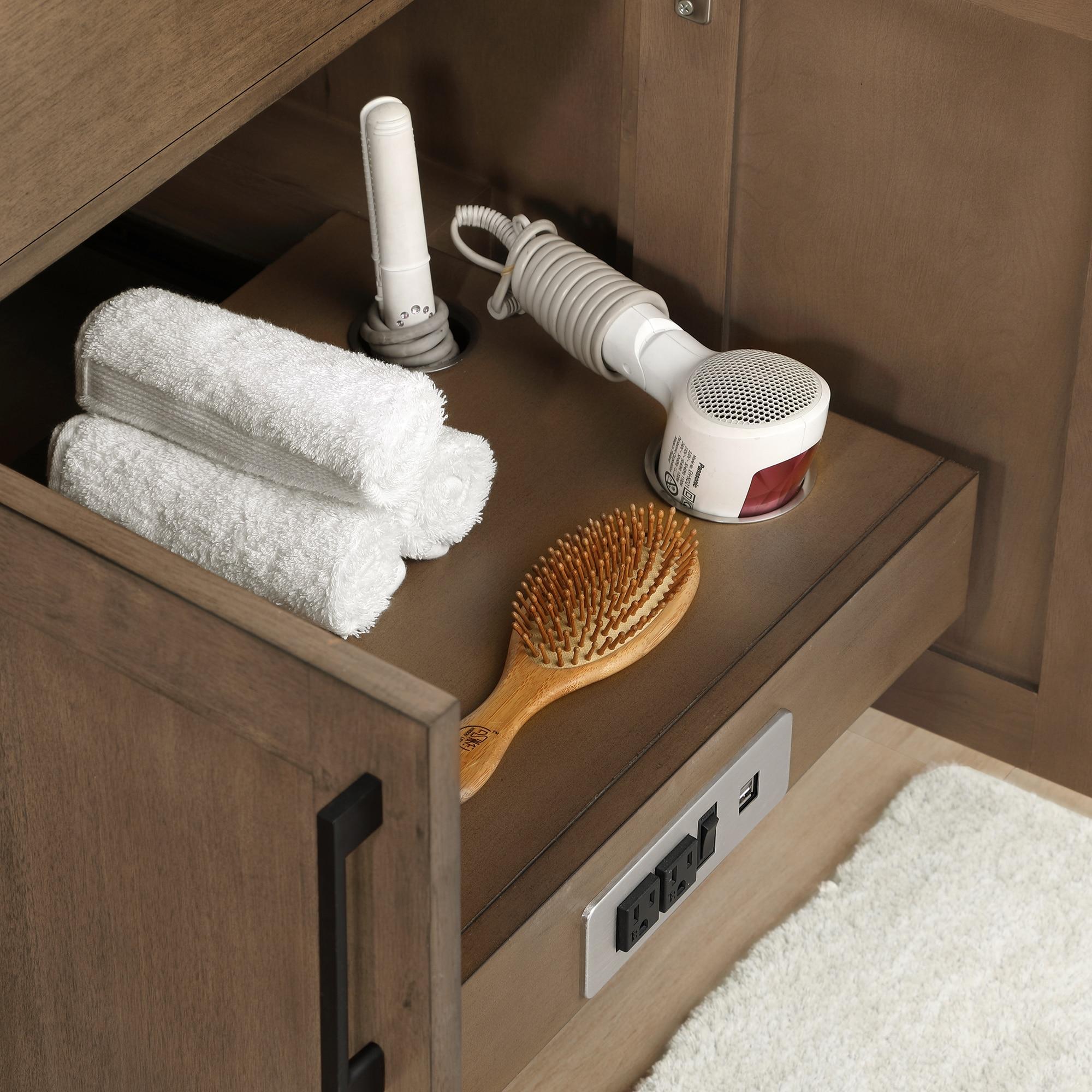 OVE Decors Athea 72 in. W Bath Vanity with Premium Countertop and Power Bar