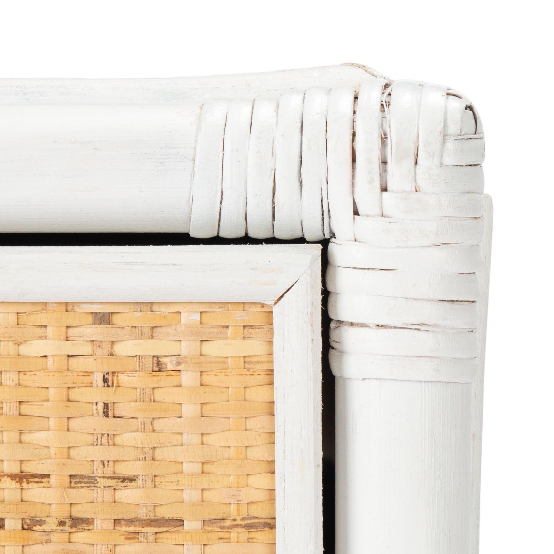 Roya 1 Drawer 1 Shelf Nightstand - NST4005 - White/Natural - Safavieh