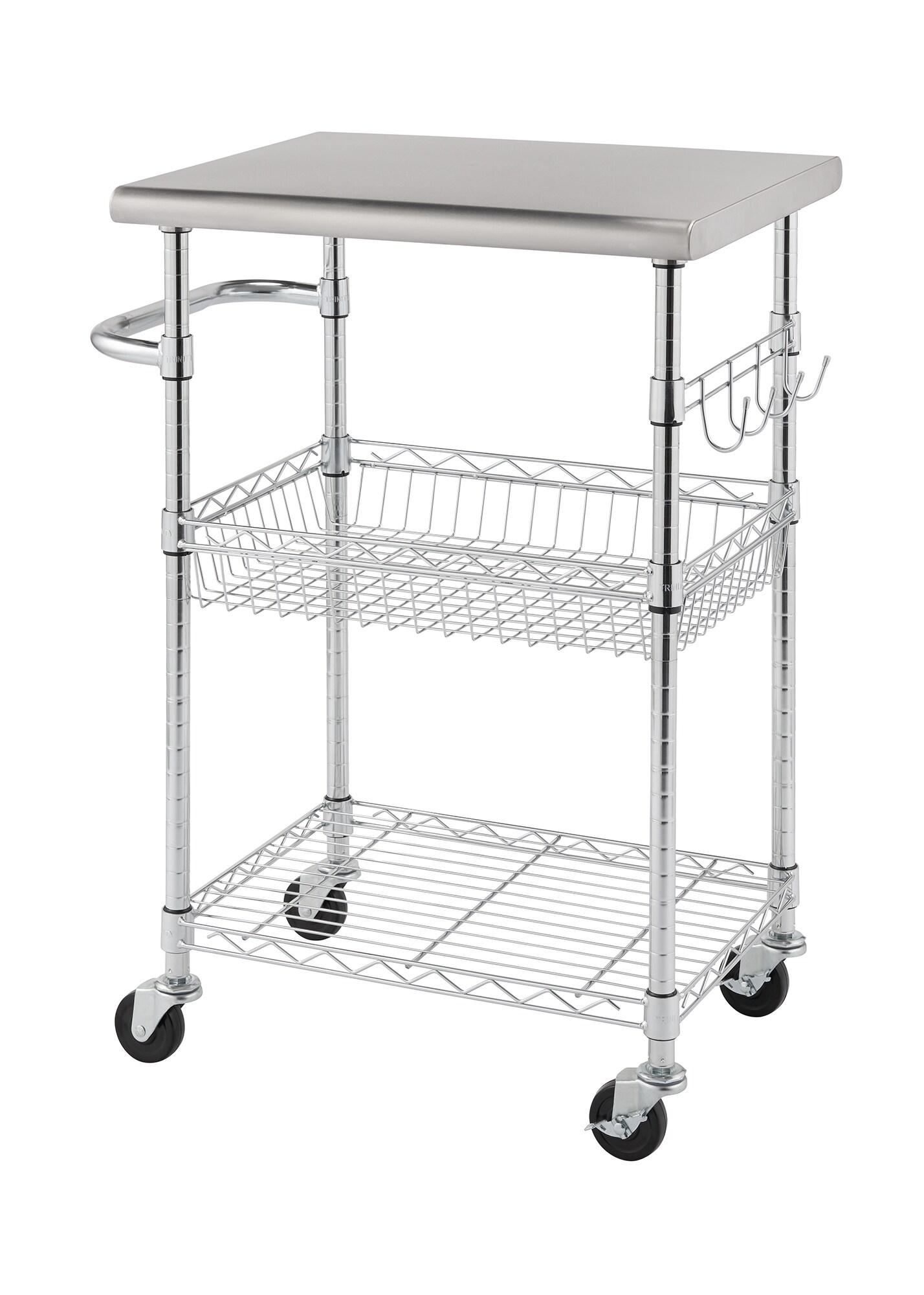 TRINITY EcoStorage® 24" Stainless Steel Kitchen Cart, NSF - Chrome