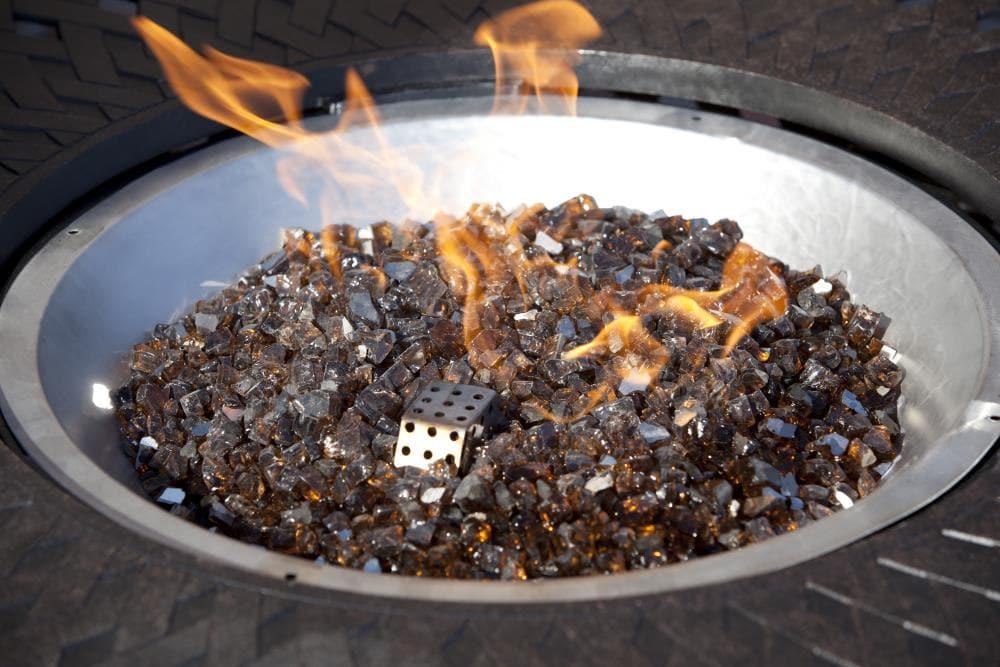 Fire Sense Fire Sense Premium Sparkling Reflective Tempered Fire Glass for Fire Pits Easy to Install-10 Lbs Crystal Clear