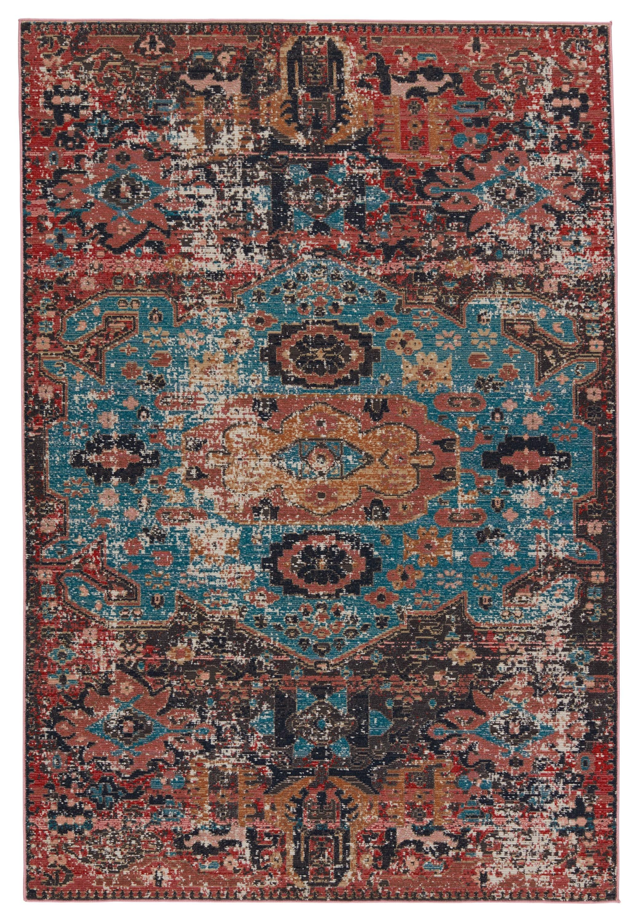 Presia Indoor/Outdoor Medallion Area Rug Red/Teal - Jaipur Living