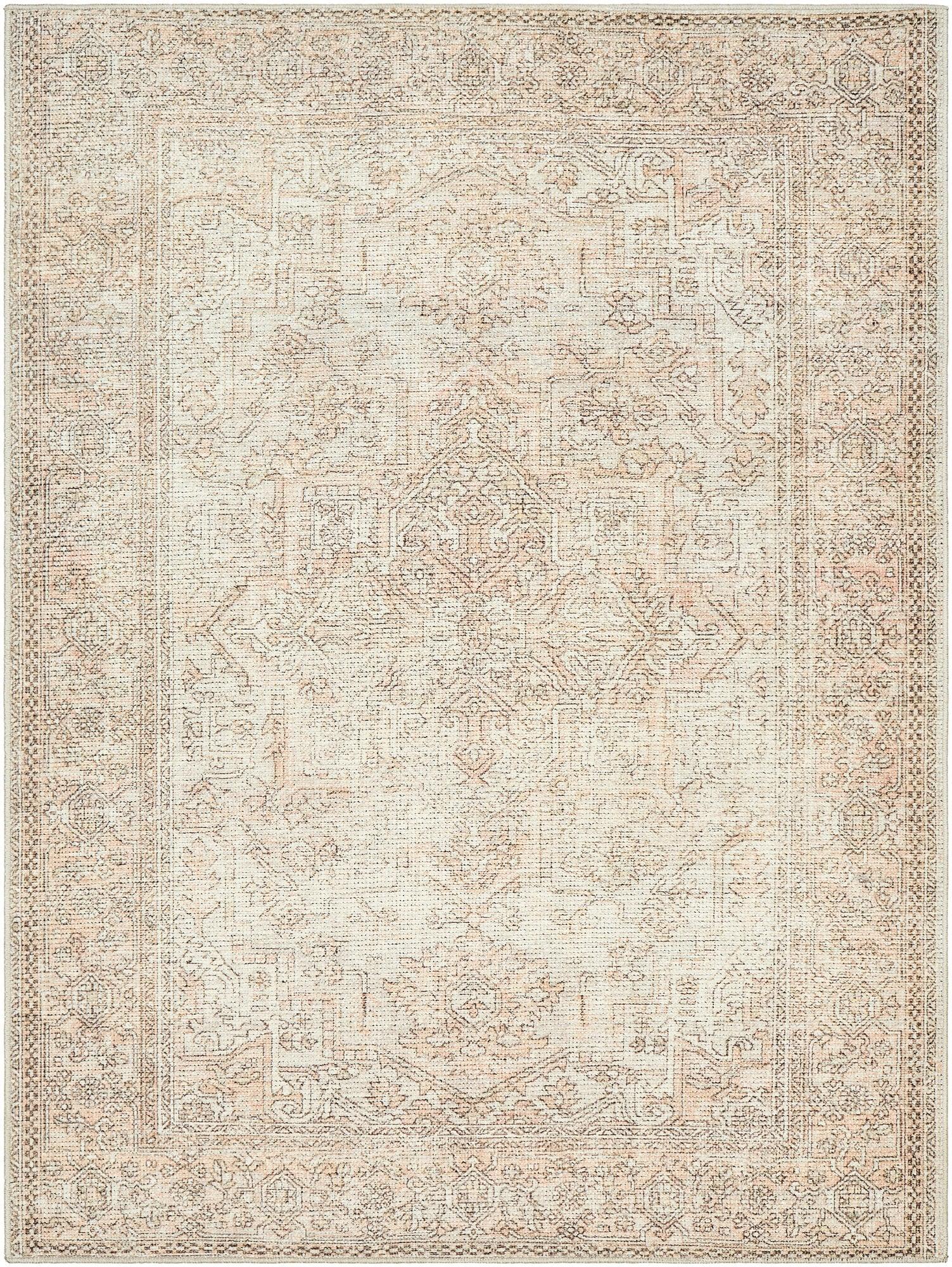 Becki Owens x Livabliss Vintage Traditional Oriental Boho Blush Cream Area Rug