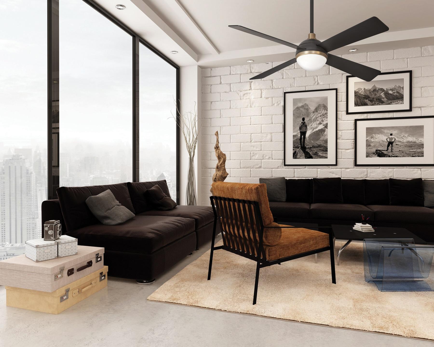 54" 4 - Blade LED Standard Ceiling Fan with Remote Control and Light Kit Included