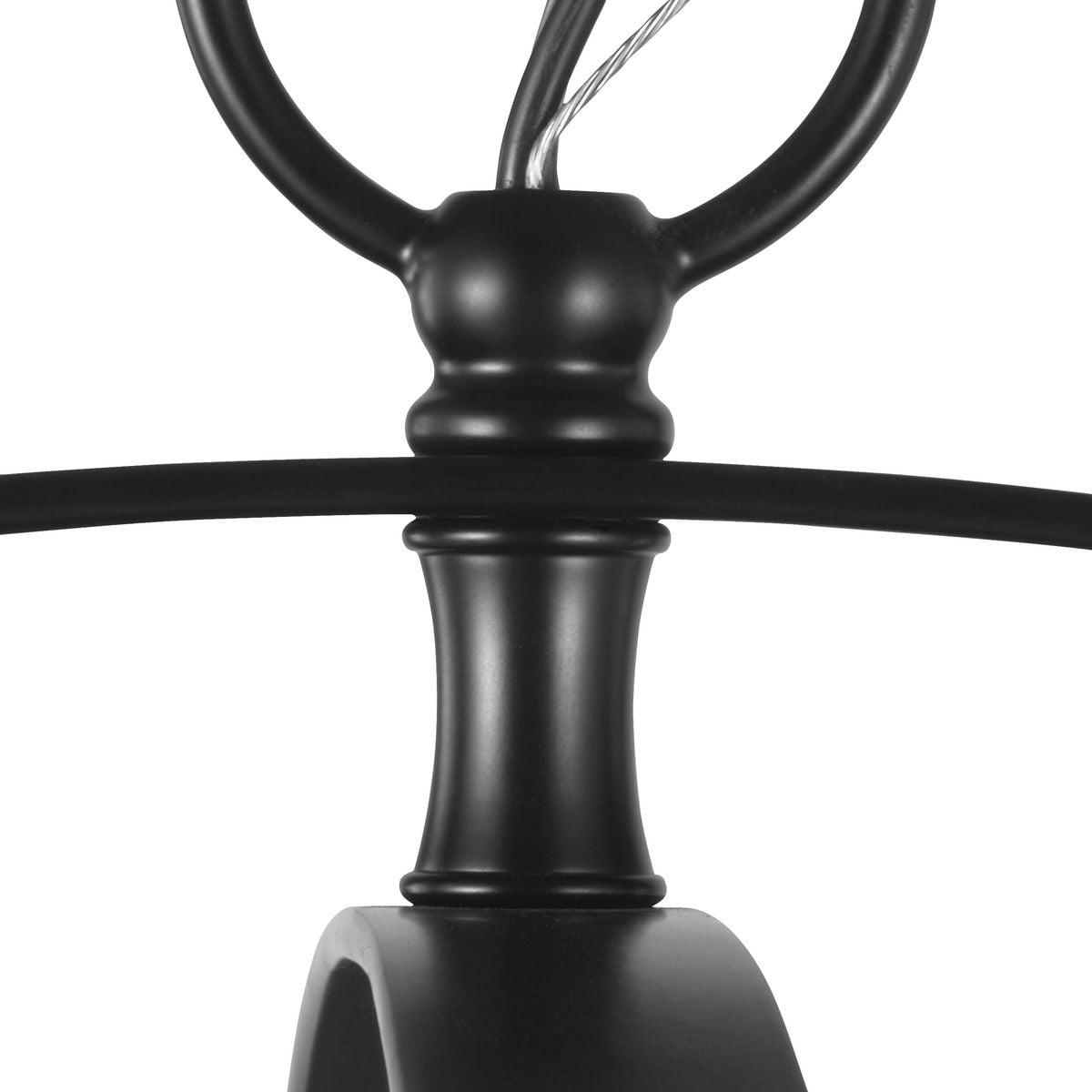 Progress Lighting Equinox 6-Light Chandelier Pendant, Steel, Black Finish, Armillary Sphere Design, Polished Chrome Shade