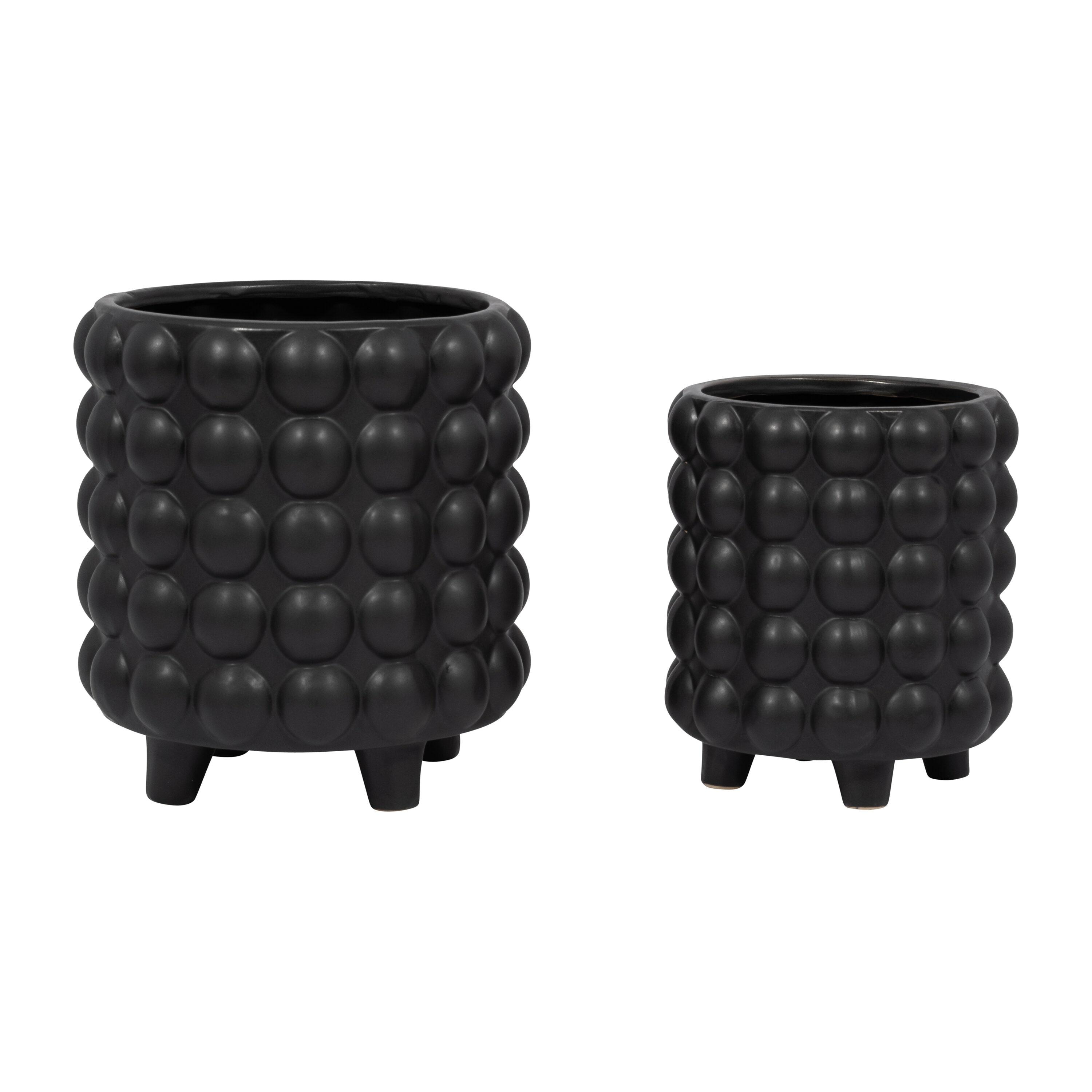 Joss & Main Ceramic Footed Planter Set of 2 Indoor and Outdoor & Reviews | Joss & Main
