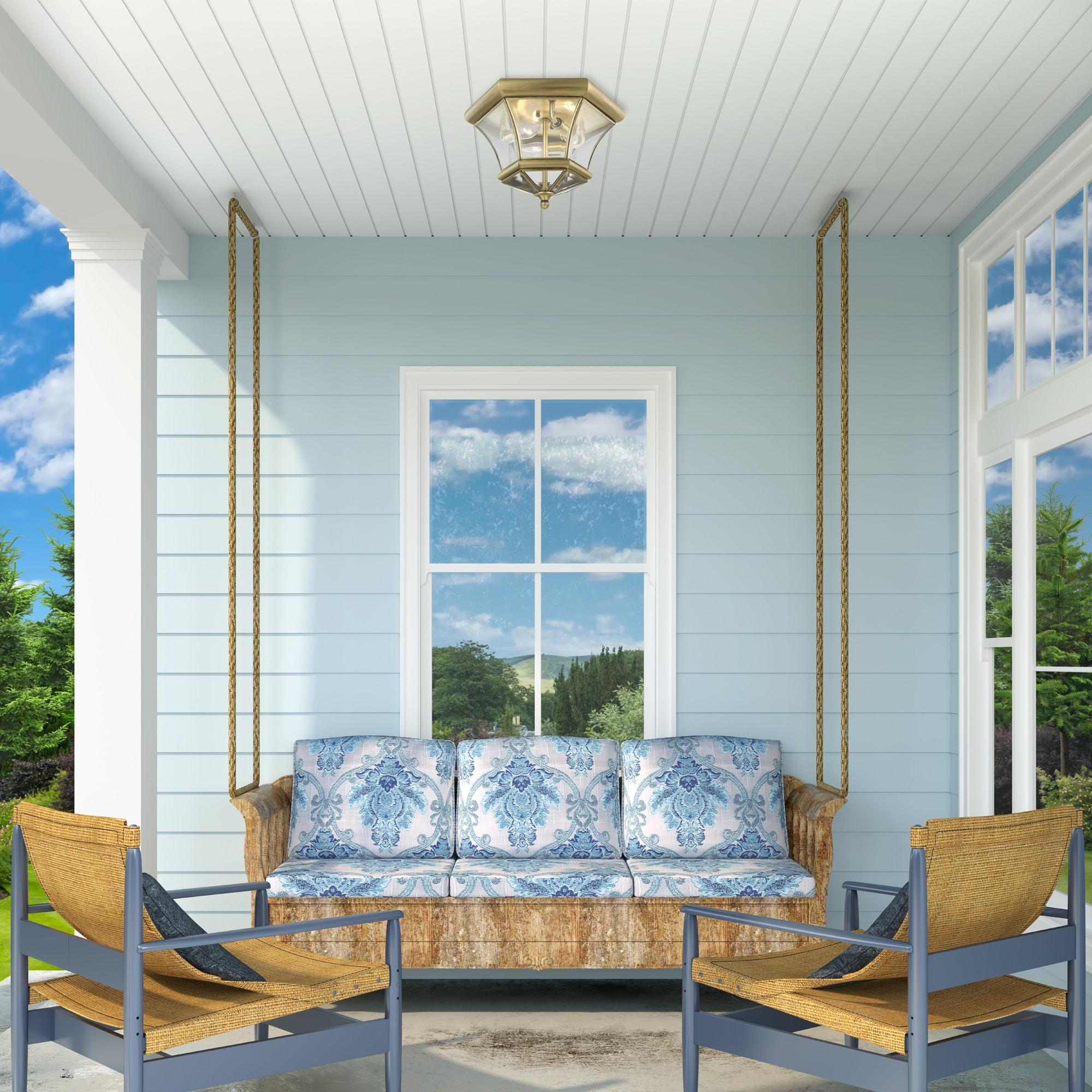 Livex Lighting Monterey Ceiling Mount in Antique Brass