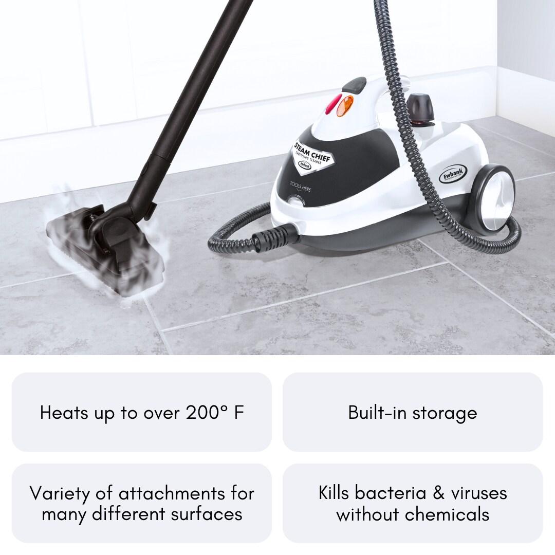 Steam Chief 1800 Watt Steam Cleaner and Portable Sanitizer with Attachments