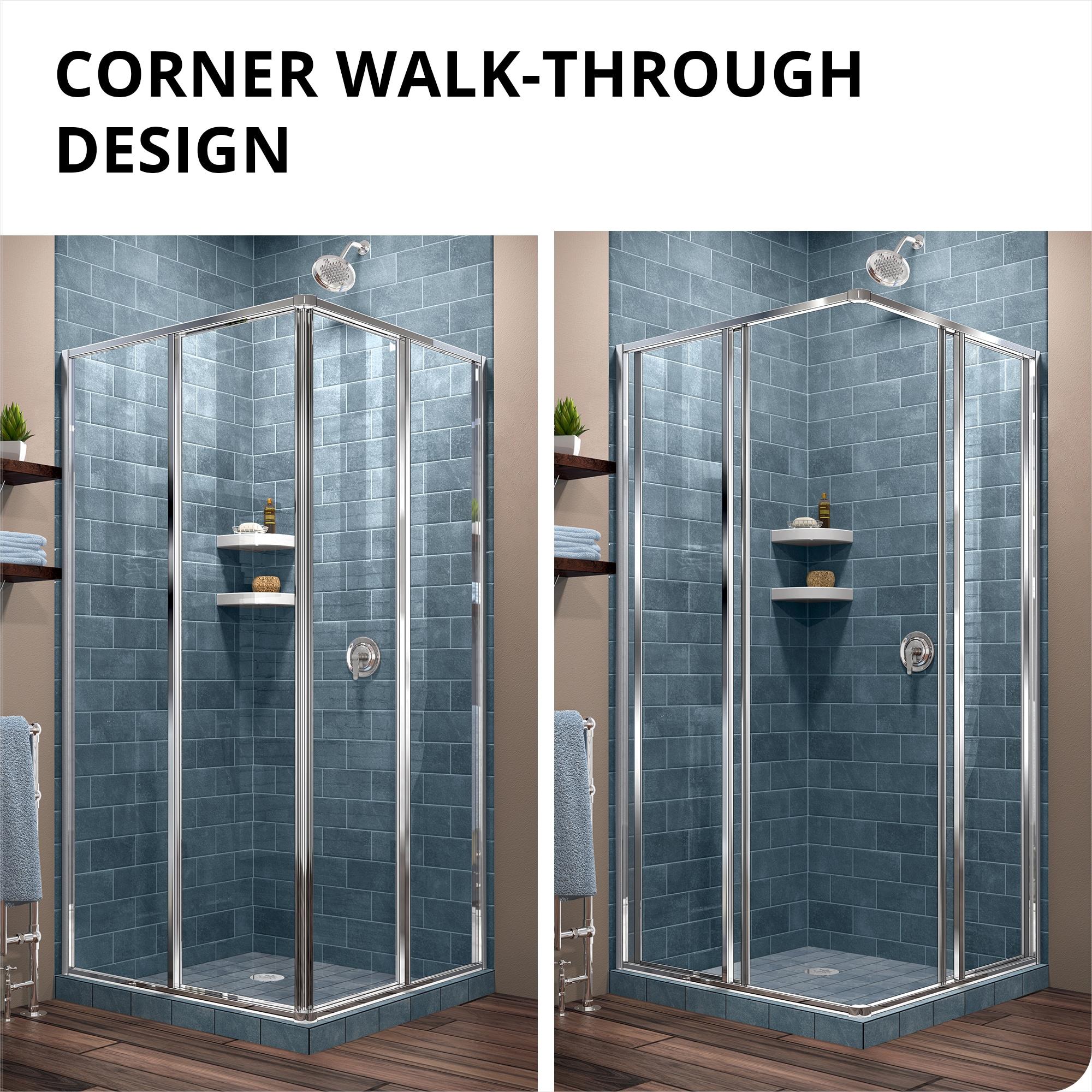 DreamLine Cornerview 36 in. D x 36 in. W x 76 3/4 in. H Framed Sliding Shower Enclosure