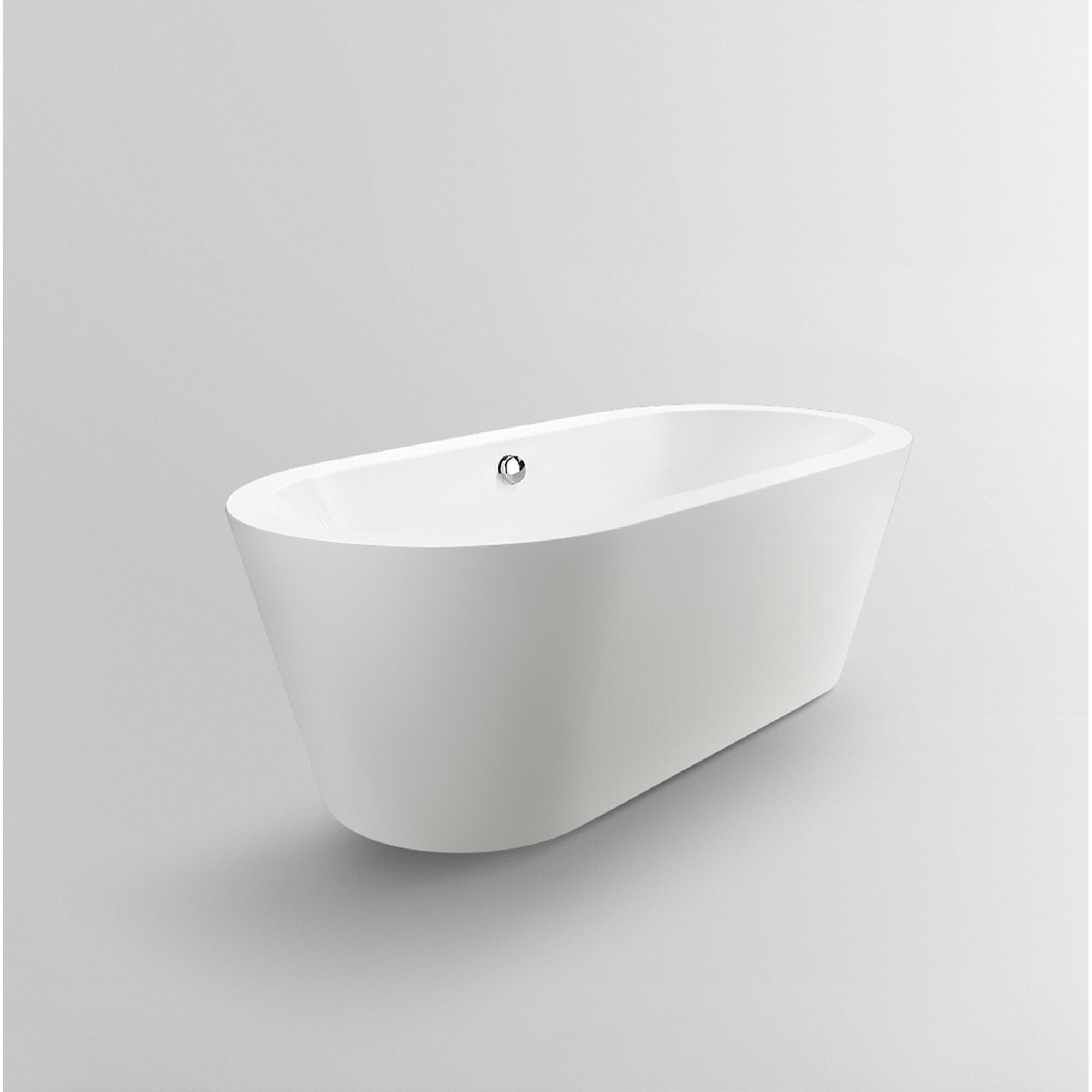 Iris 59" x 30" Freestanding Soaking Acrylic Bathtub